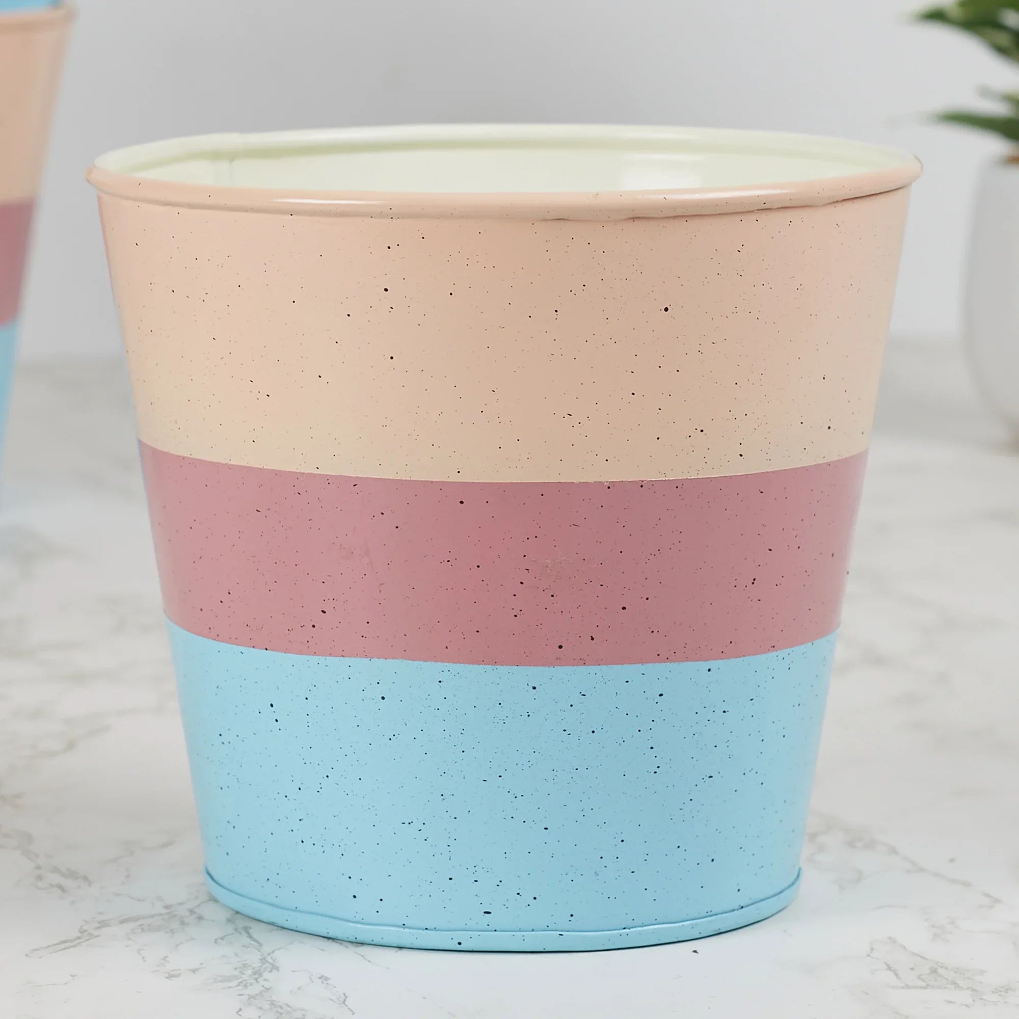 Pep Pop Metal Multi Band Planter 14Cm in Blush Colour - HomeTown