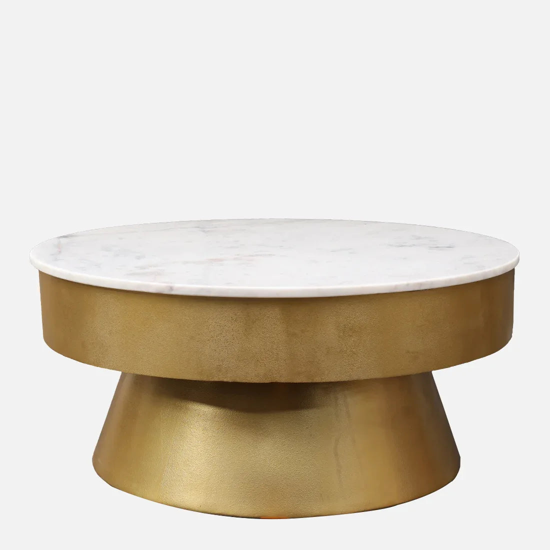 Joanna Marble & Iron Center Table in White & Gold Colour - HomeTown