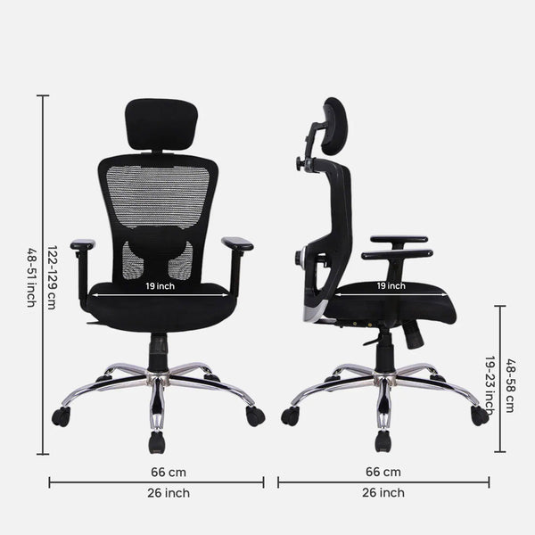 Halorest Office Chair Hr Black dimensions