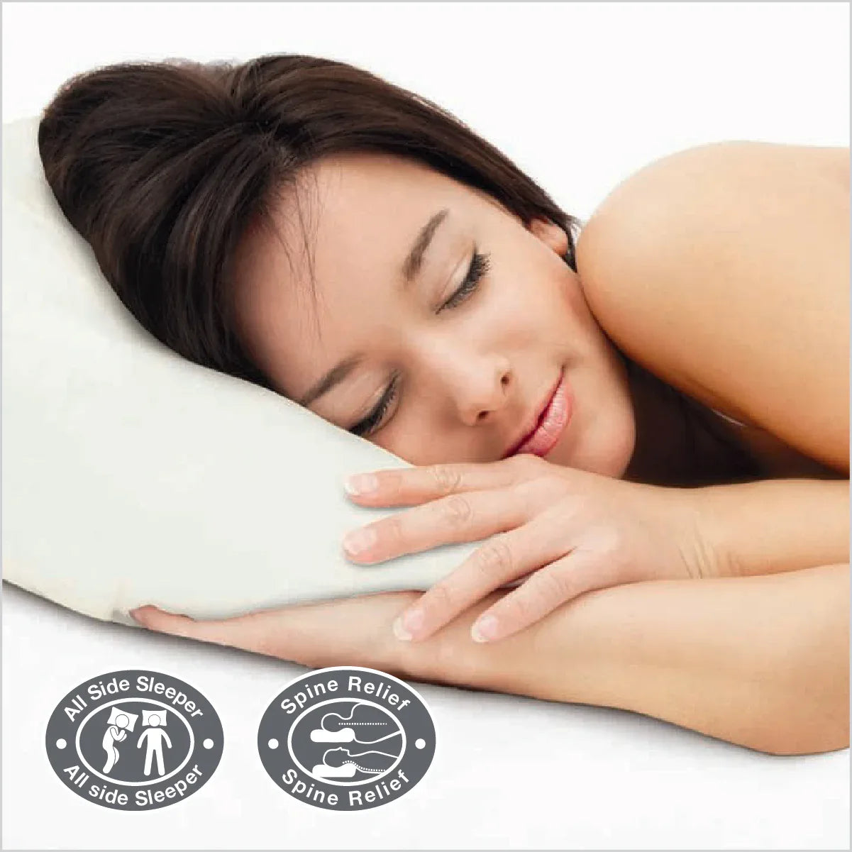 Contoura Gel Memory Foam Pillow with Special Cooling Wings for Survical Support 60X40X12 Cms in White Colour - HomeTown