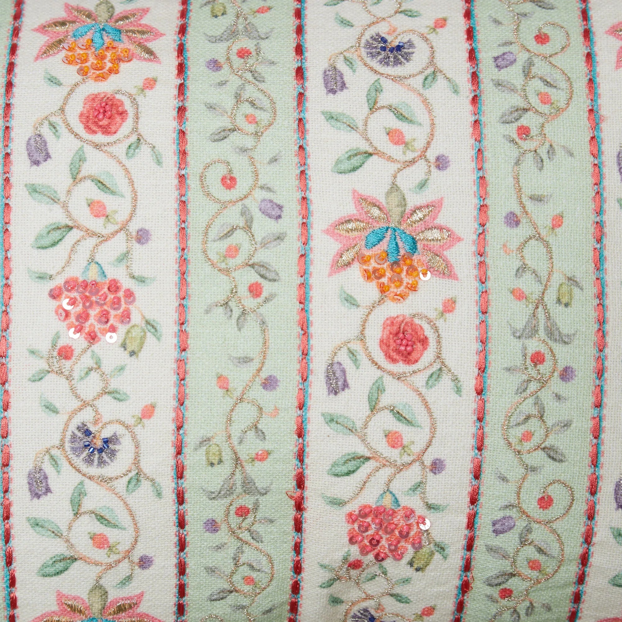 Indian Botanical Cotton Cushion Cover 30x50 cm in Multi Colour - HomeTown