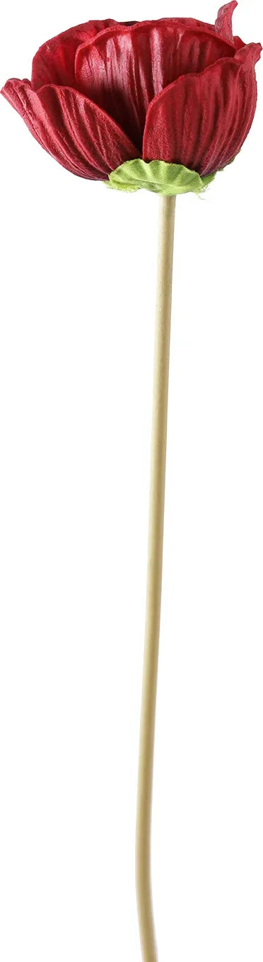 Elora Single Red Poppy Polyester Artificial Flower 48cm in Red Colour - HomeTown