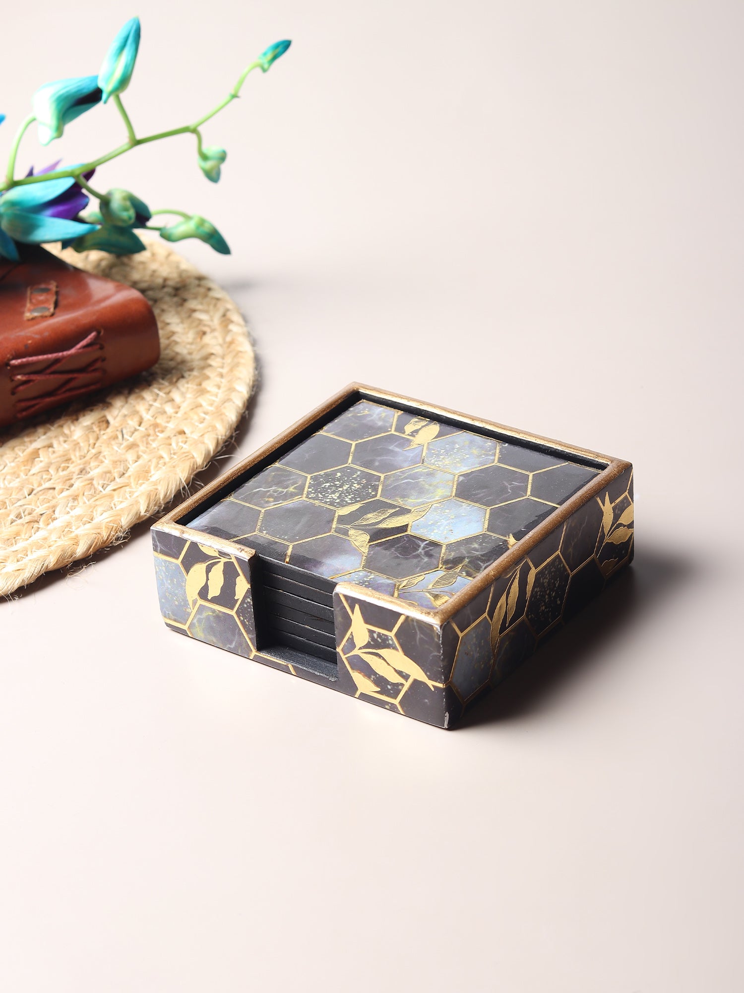 Gilded Hive Coaster Set of 6