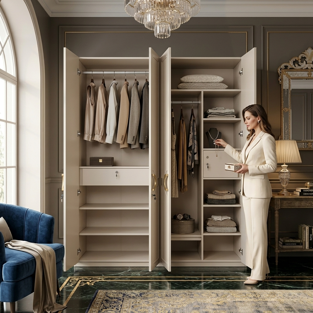 AKIRA 4 DOOR WARDROBE - PUMIC GREY