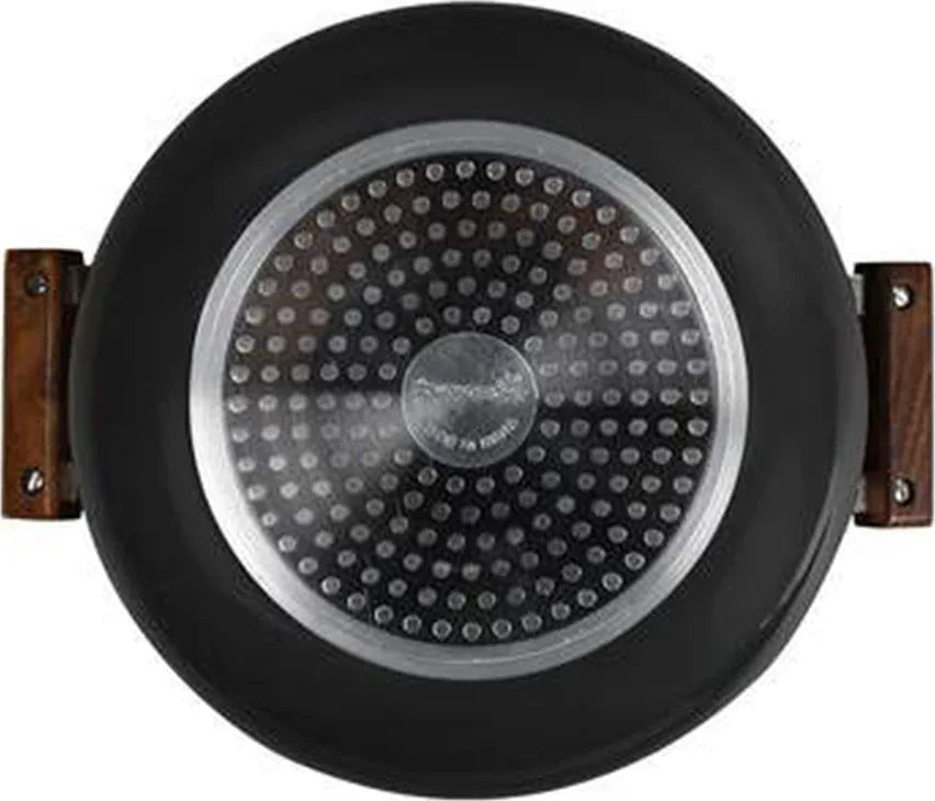 Ebony Hard Anodized Handi With Lid 24 Cm ,5Ltr ,3.25Mm Thickness in Black Colour - HomeTown