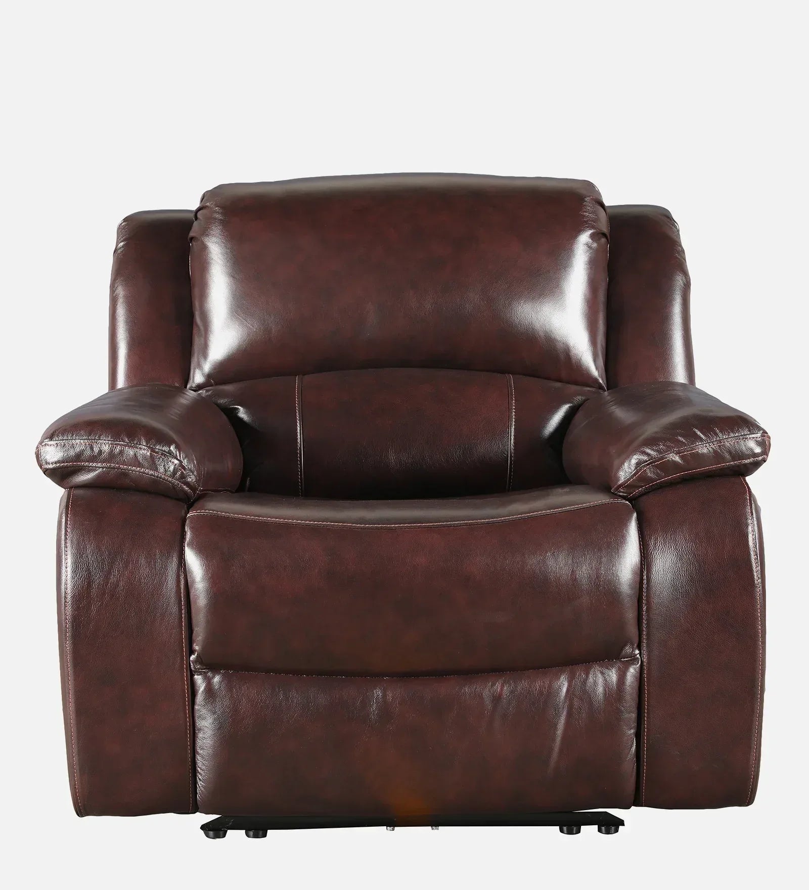 Rhine Half Leather Electric Recliner In Brown Colour - HomeTown