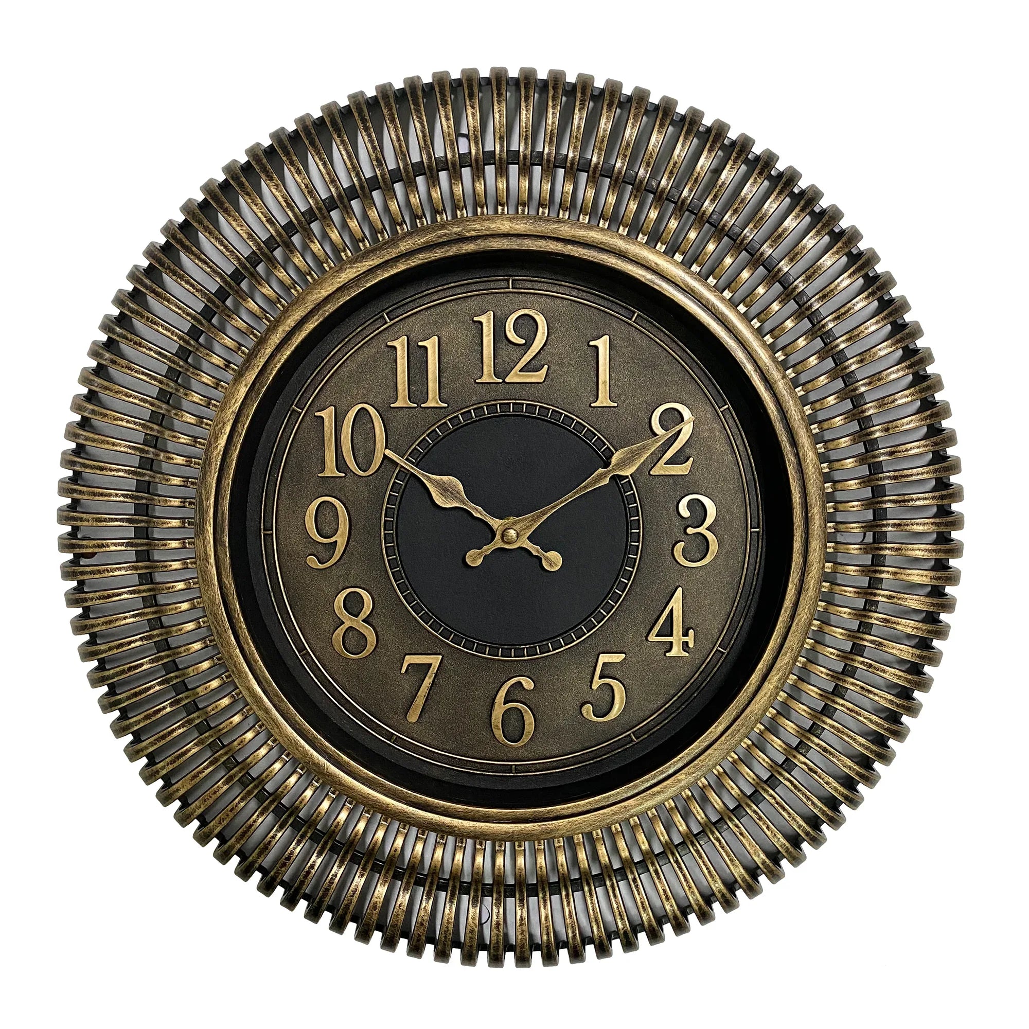 Aristo Geometric Rim Classic Wall Clock, Diameter 40cm in Bronze Colour - HomeTown