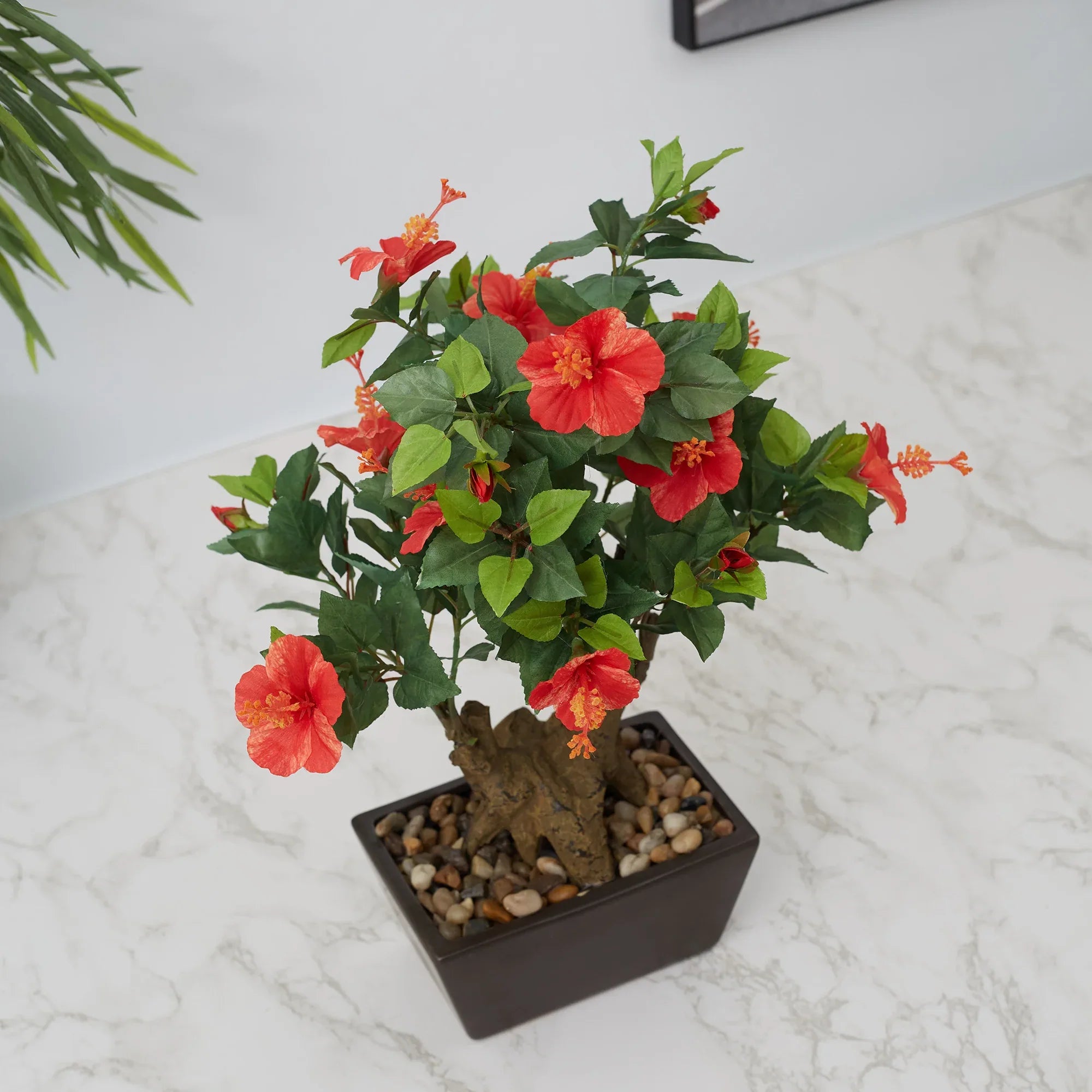 Ilana Faux Hibiscus Ceramic Potted Plant 43 Cm in Pink Colour - HomeTown