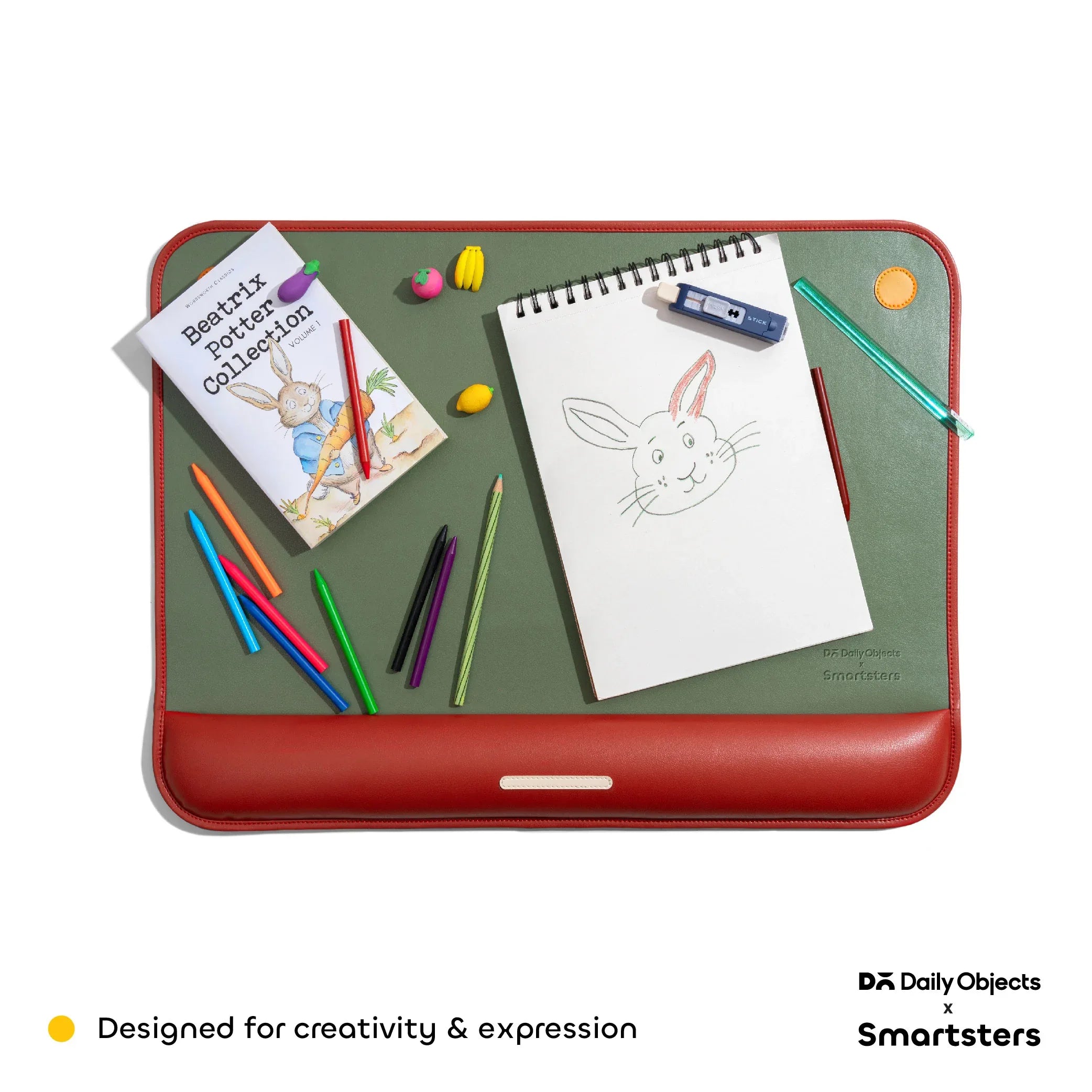 Ellie MDF + Leatherite Table Mat in Navy & Red Colour - HomeTown