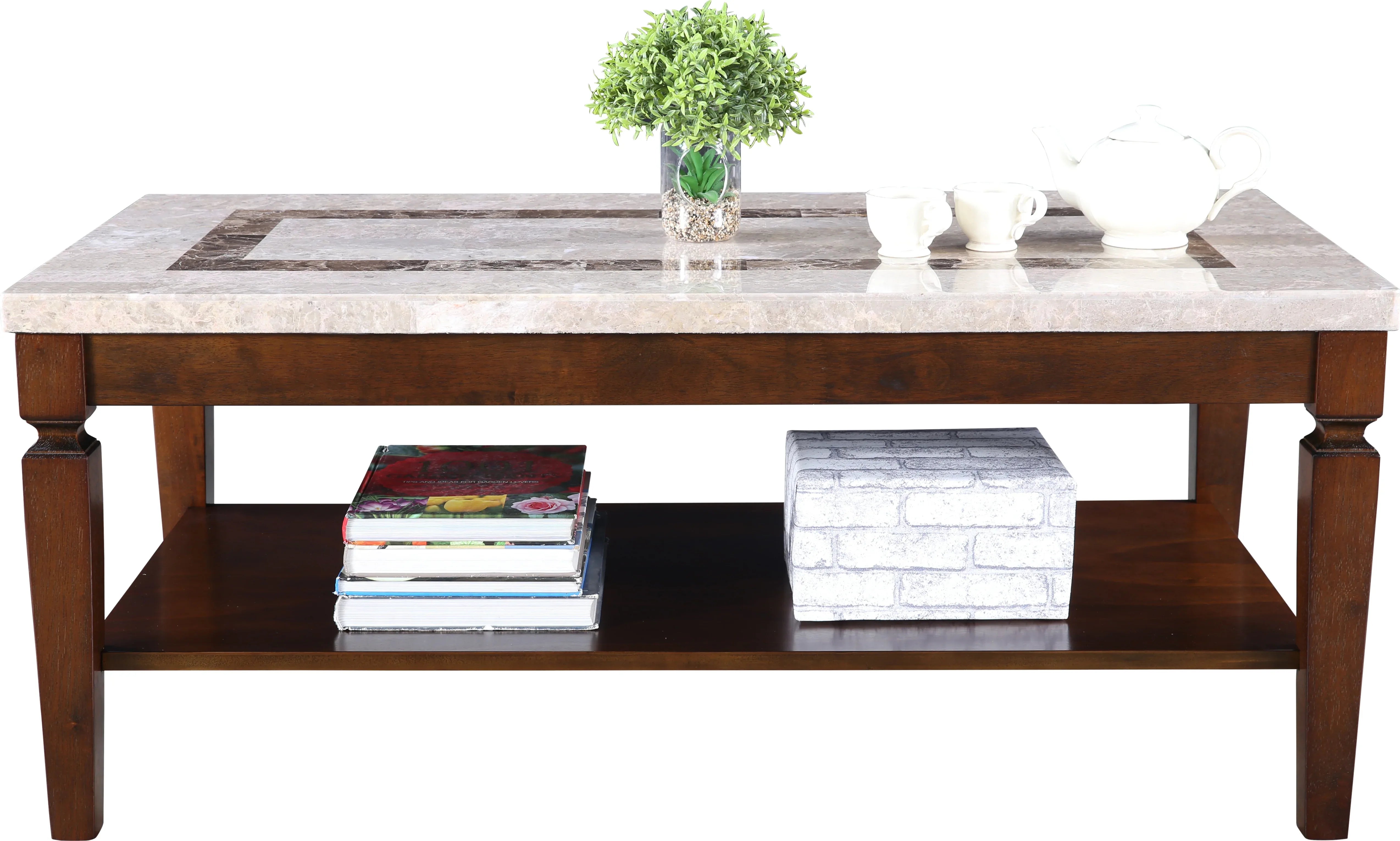 Bliss Marble Top Center Table in Beige Colour - HomeTown