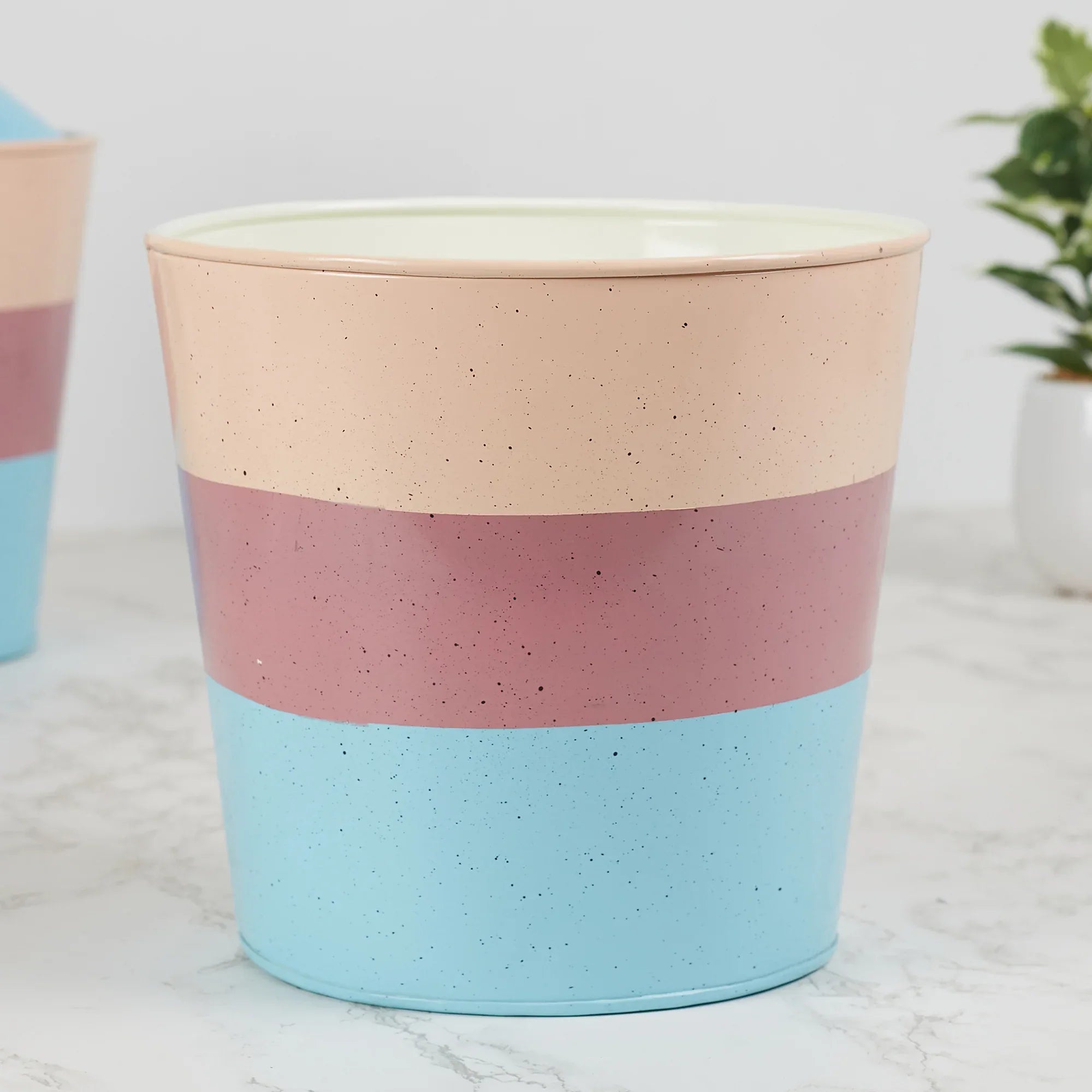 Pep Pop Metal Multi Band Planter 19Cm in Blush Colour - HomeTown