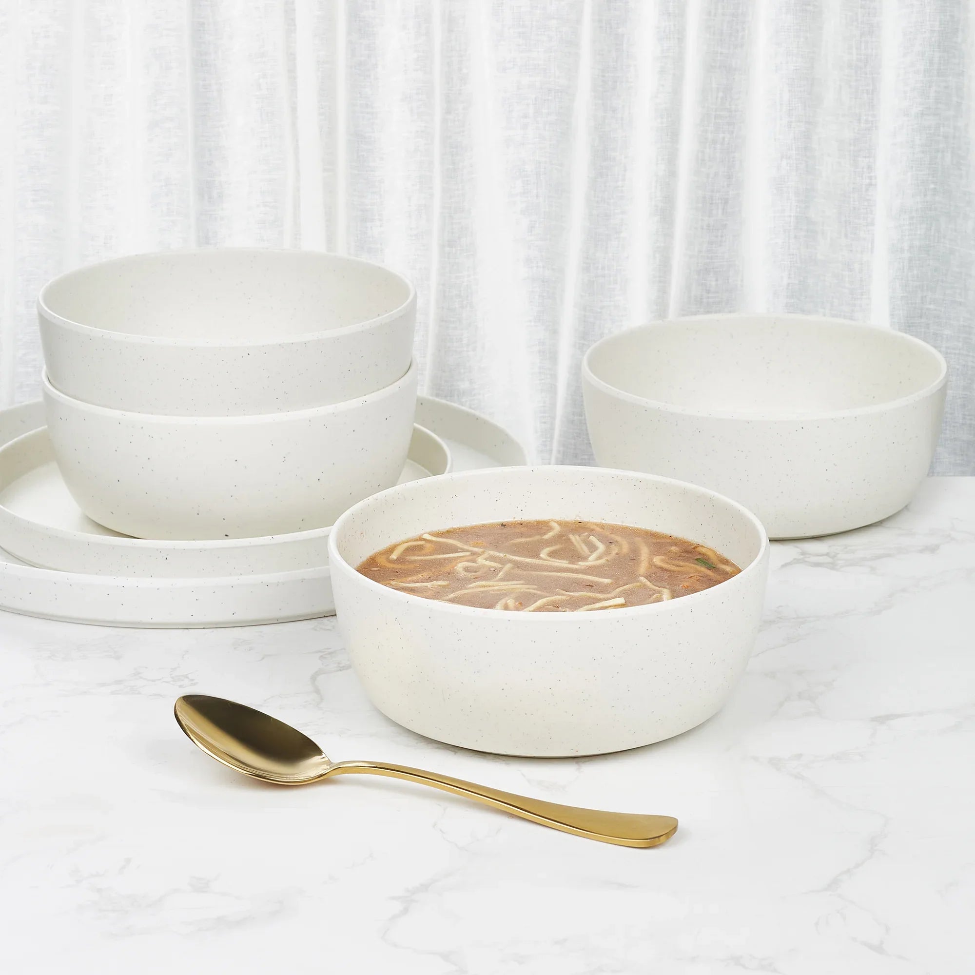 Minto Melamine Soup Bowl Set of 4 in Beige Colour - HomeTown