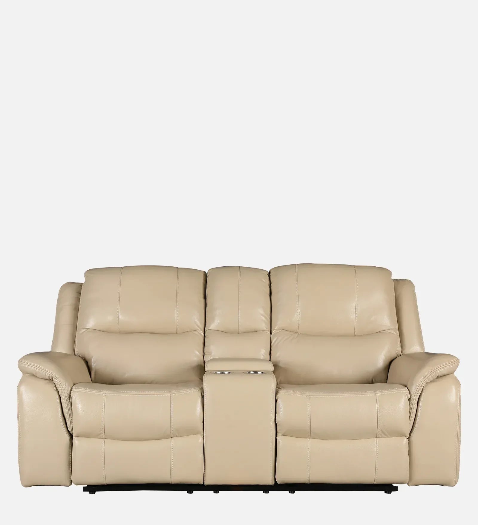 Murray Half Leather Recliner In Beige Colour - HomeTown