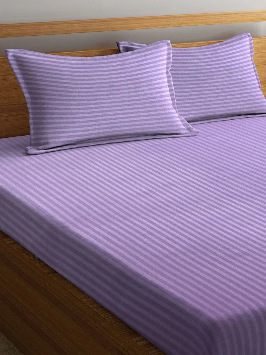 Hilton Cotton King Bed Sheet 274X274 Cm 210 Tc in Lavender Colour - HomeTown