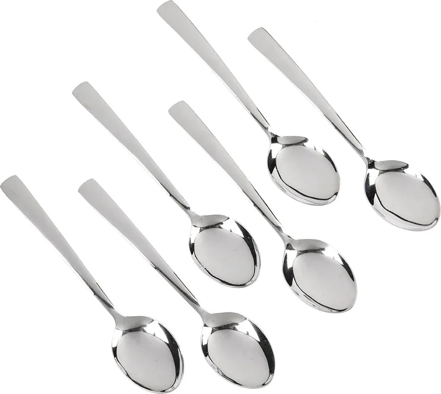 FNS Solo Desert Steel Spoon Set of 6 in Silver Colour - HomeTown