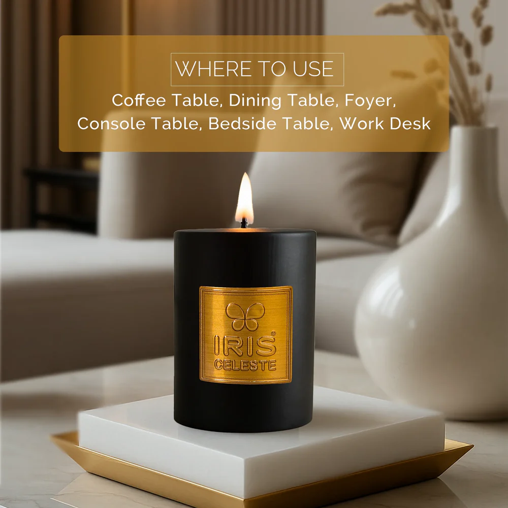 IRIS CELESTE  PILLAR CANDLE  ICAC09012BO