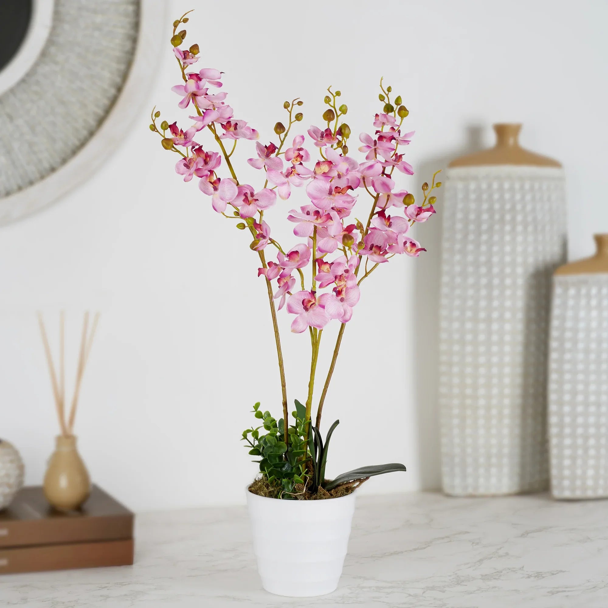 Ilana Artificial Orchid Potted Plant 60Cm in Pink Colour - HomeTown