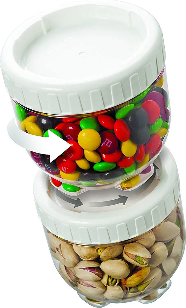 Modular BPA Free Airtight Plastic Interlock Modular Storage 500 ml in Transparent Colour dimensions