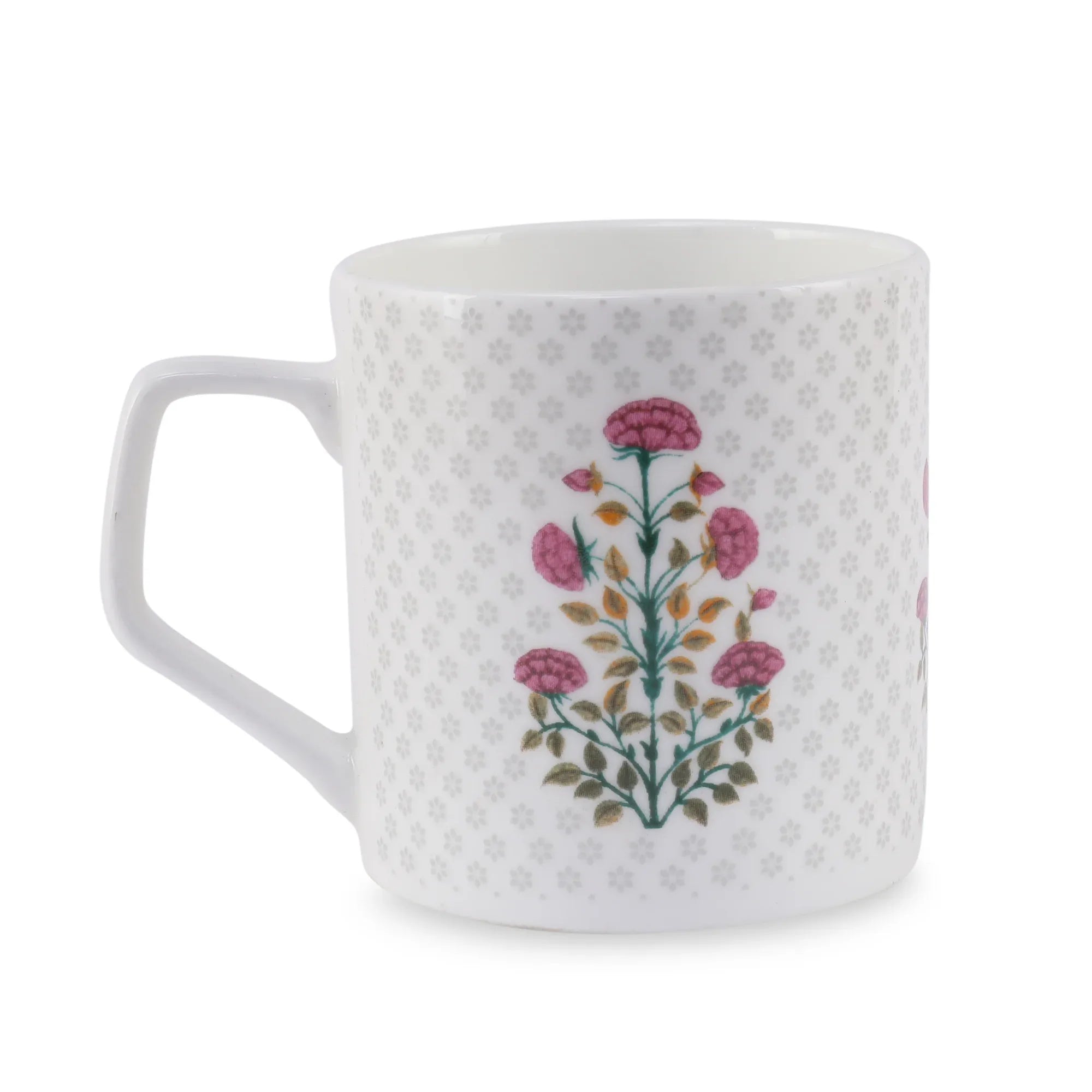 Silk Route Bone China Butta 200 ml Tea Mugs Set of 6 Pcs in Multi Colour - HomeTown