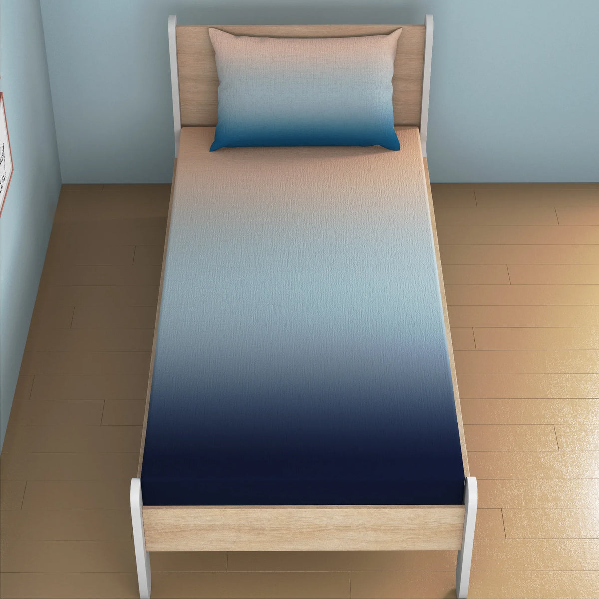 Twilight Bamboo Cotton Single Fitted Bedsheet in Twilight Toned Colour - HomeTown