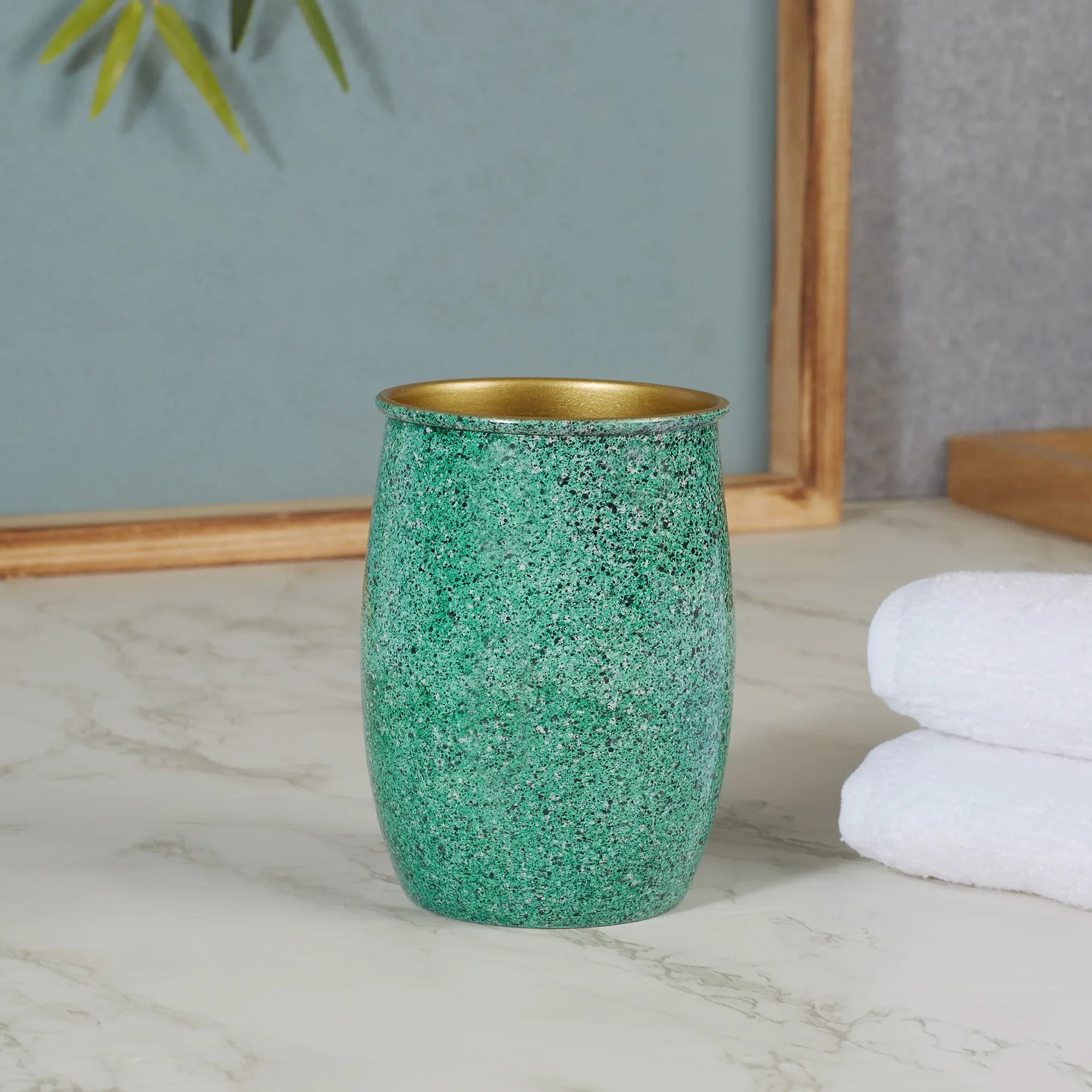 Nora Metal Sprinkle Finish Tumbler in Turq Colour - HomeTown