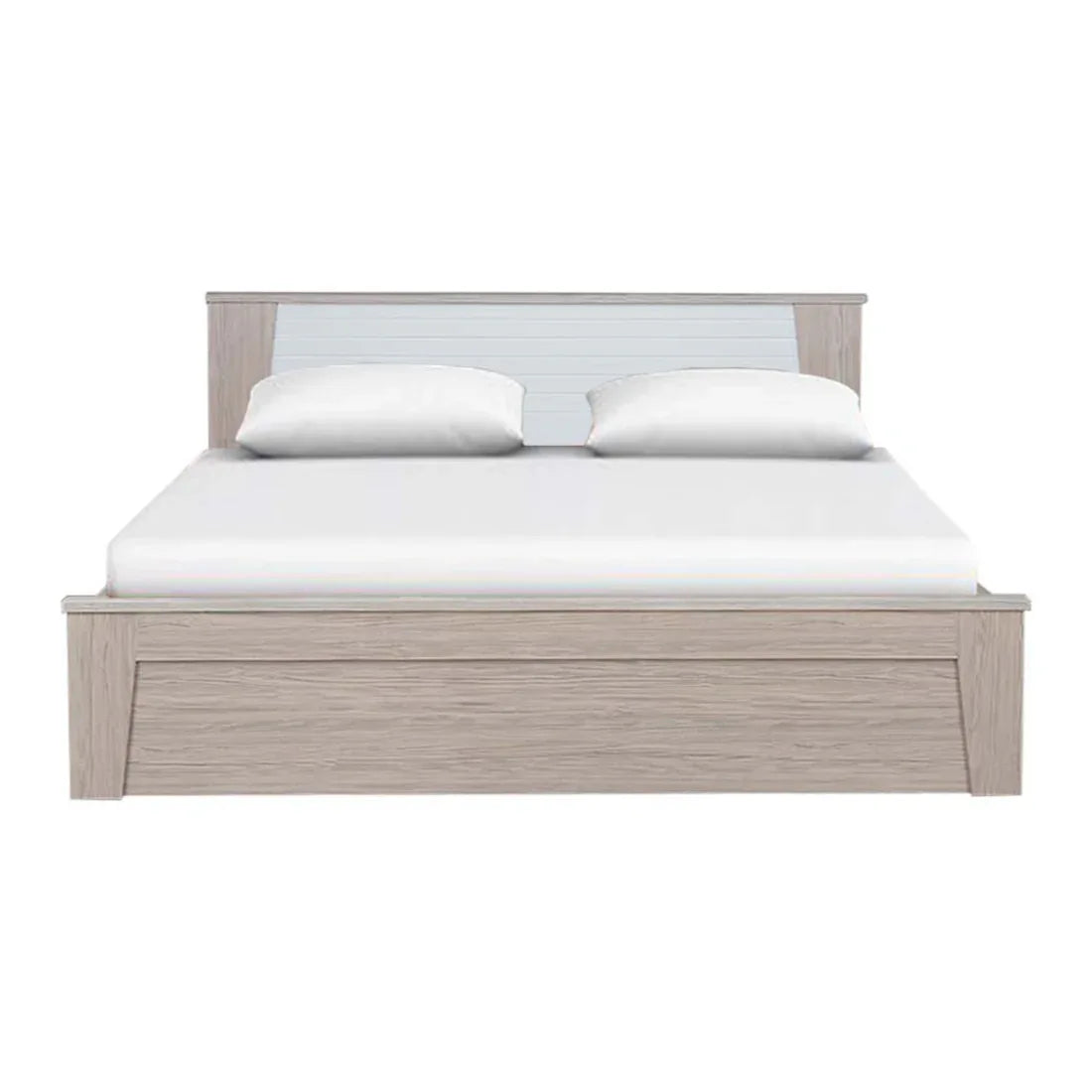 Ambra Queen bed with Hydraulic storage in Oak Colour - HomeTown