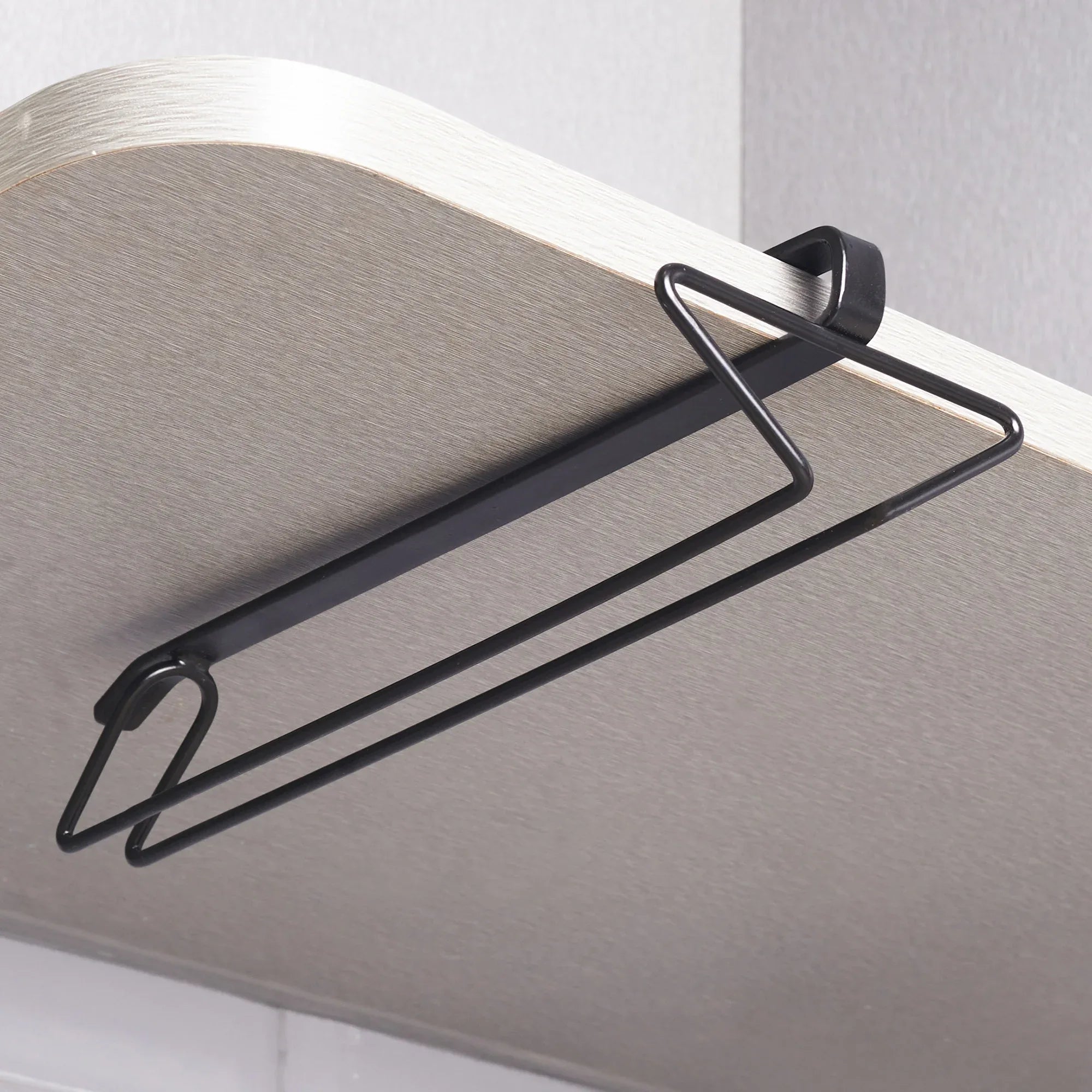 Lattice Metal Space Saver Wine Glass/Champagne Glass/Stemware Holder in Black Colour - HomeTown