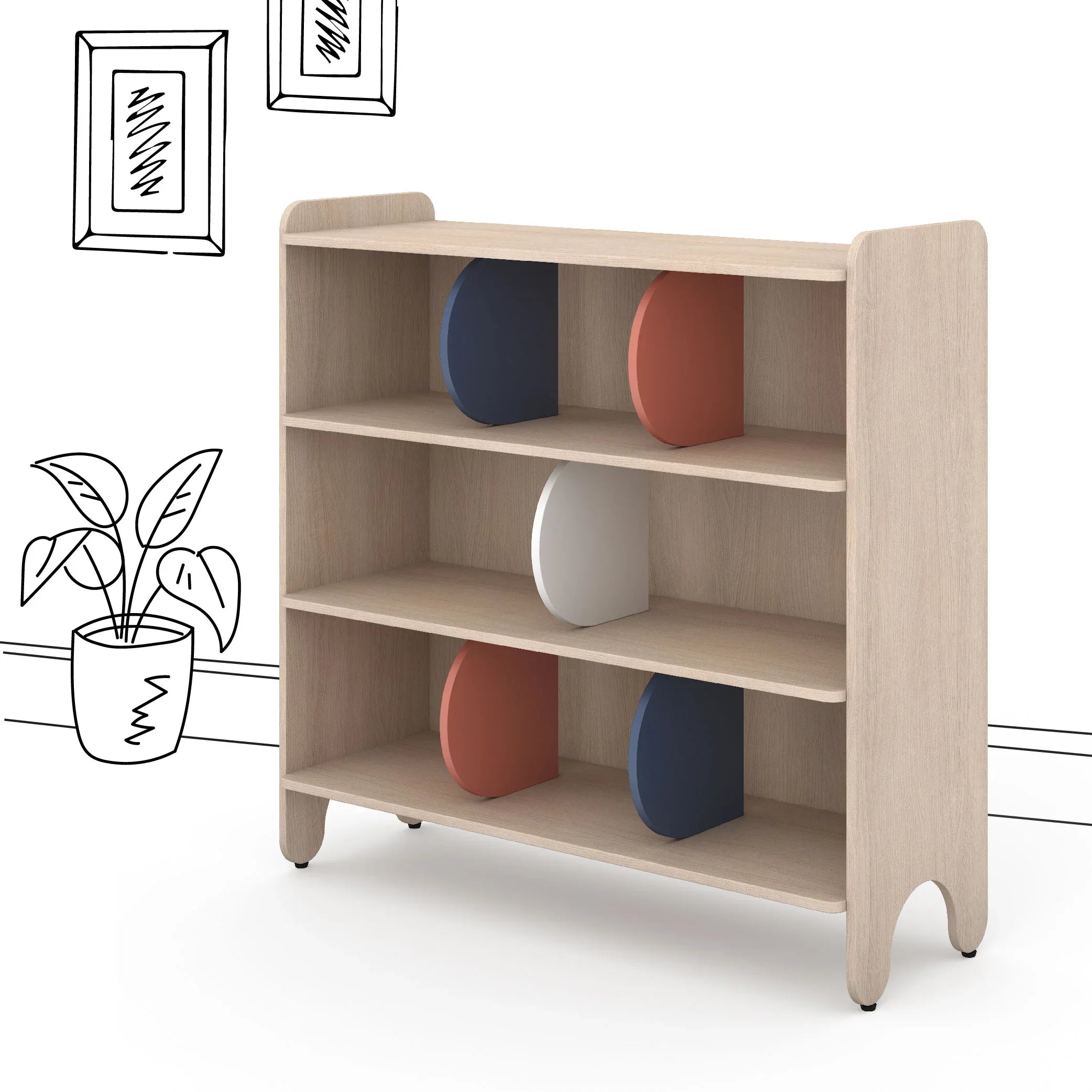 Jungle Gym Storage Shelf in Chestnut Finish Colour - HomeTown