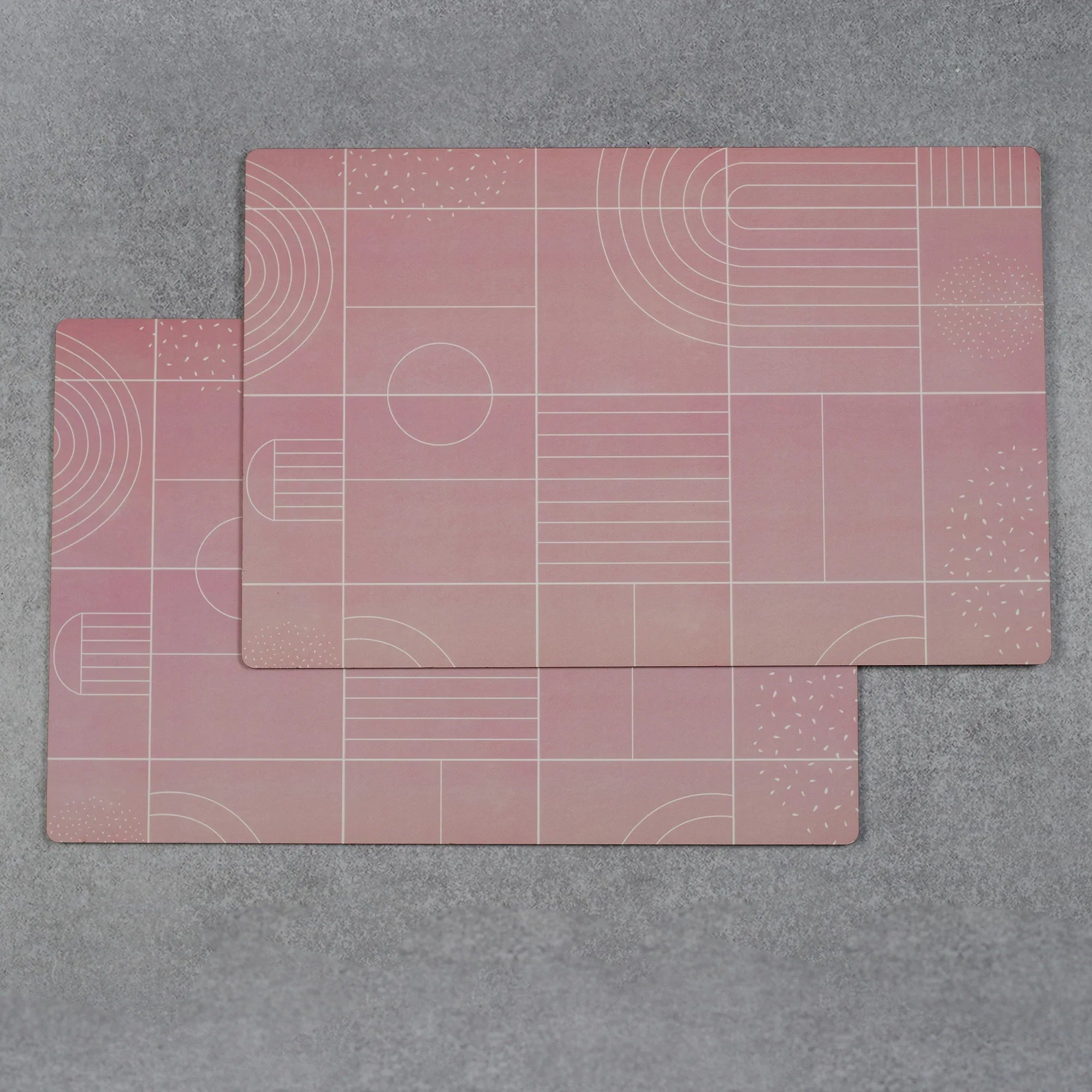 Print Moden Pop Pink Engineered Wood Placemat Set Of 2 in Multi Colour - HomeTown