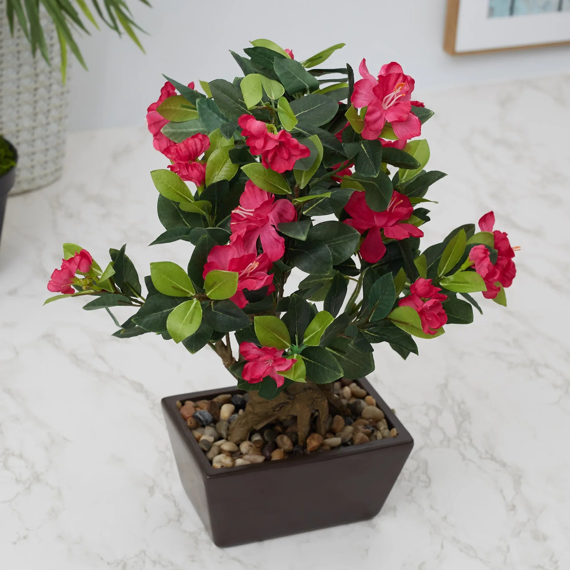 Ilana Faux Rhodendendron Ceramic Potted Plant 43 Cm in Pink Colour - HomeTown