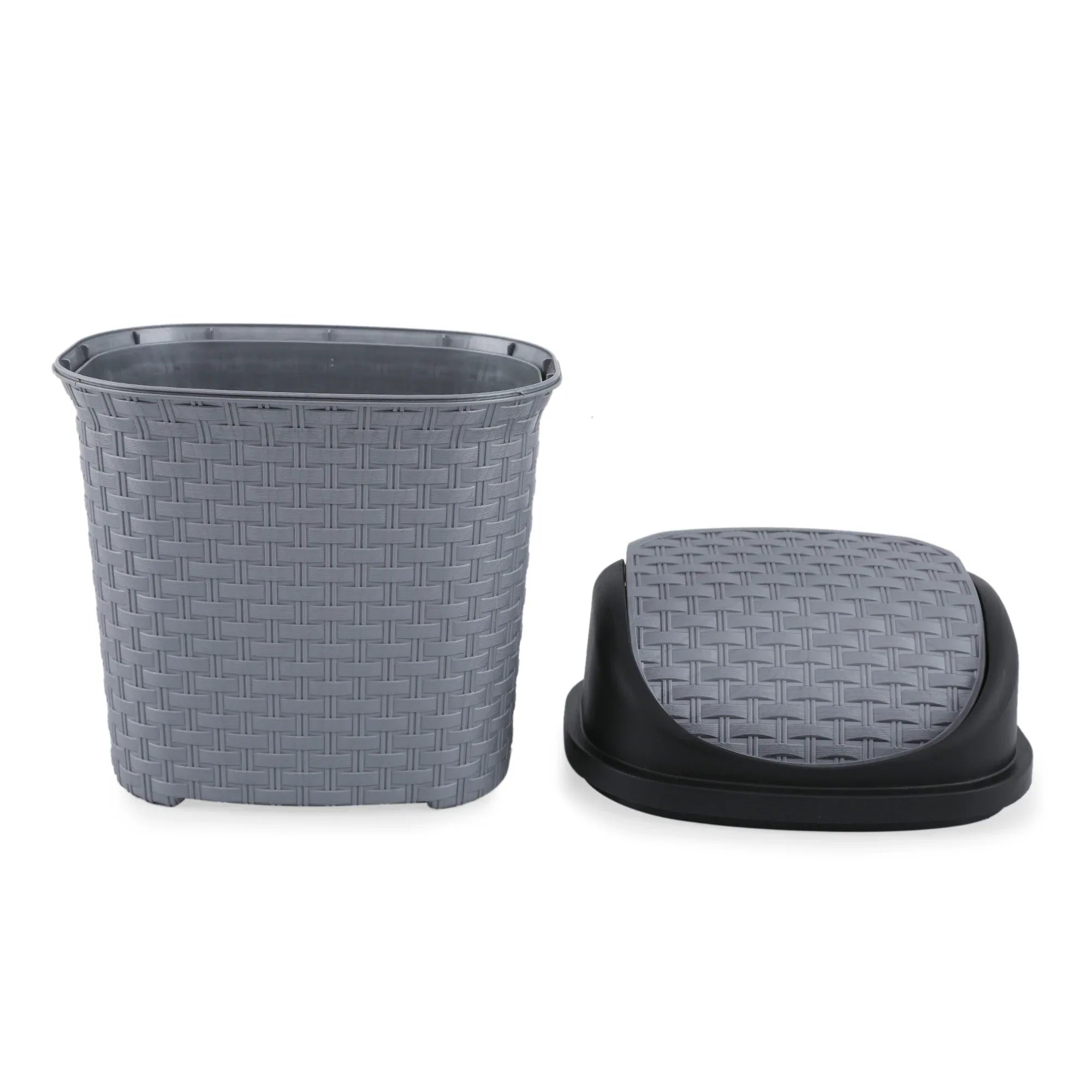Brio Plastic Swing Dust Bin 6 Ltr in Grey Colour - HomeTown