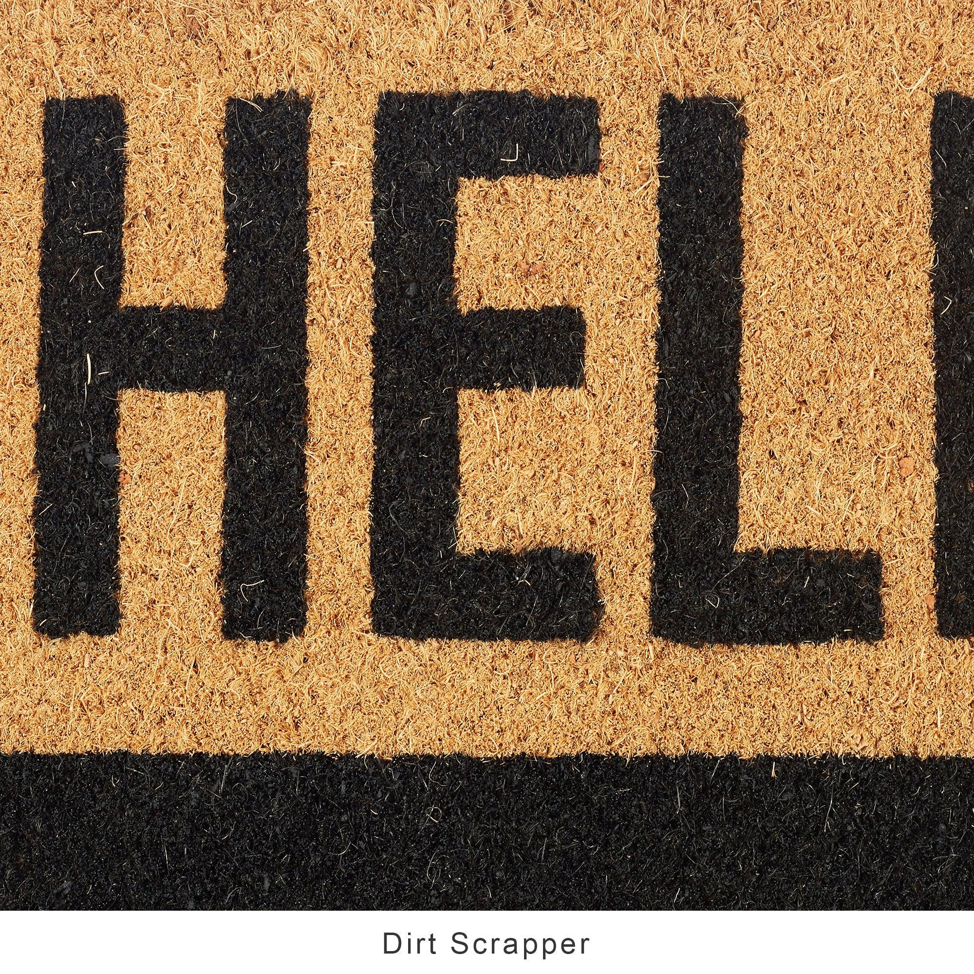 Natura  Hello and Goodbye Printed Coir Doormat 40x60 CM in Black Colour
