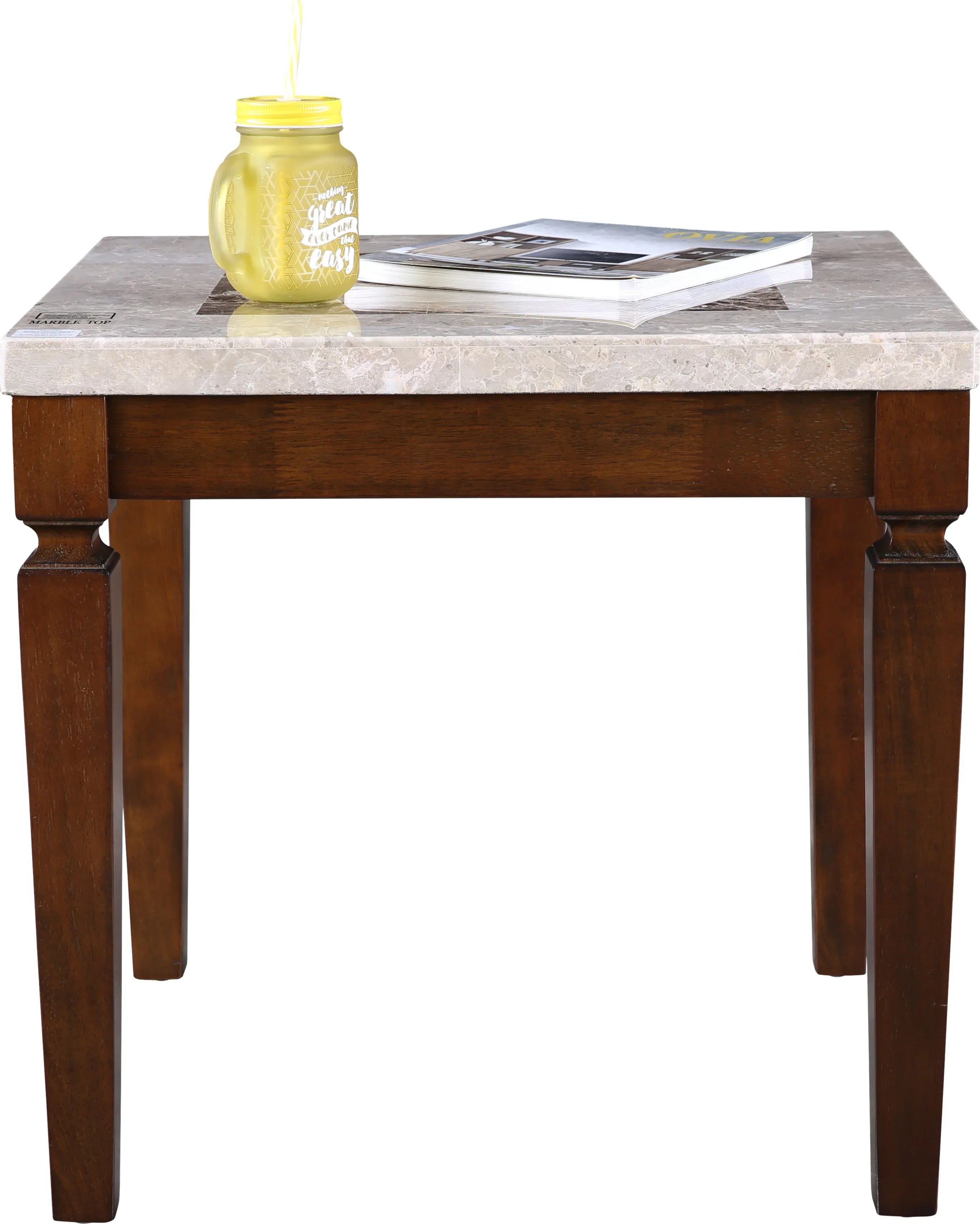 Bliss Marble Top Side Table in Beige Colour - HomeTown