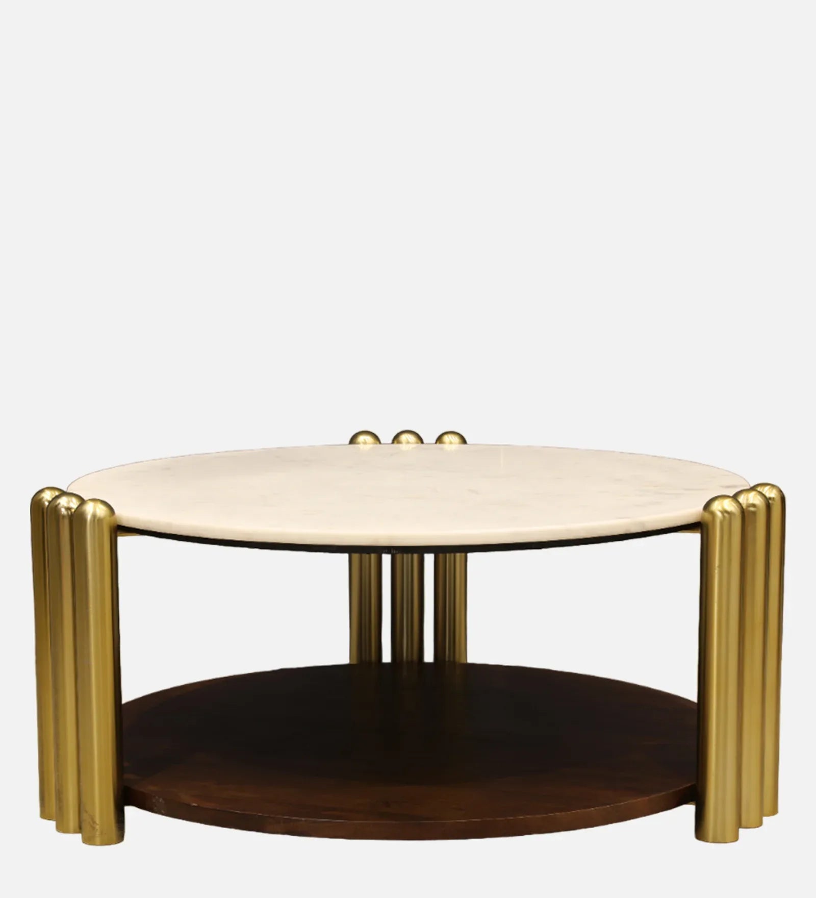 Regalia Marble Top Center Table in White & Gold Colour - HomeTown