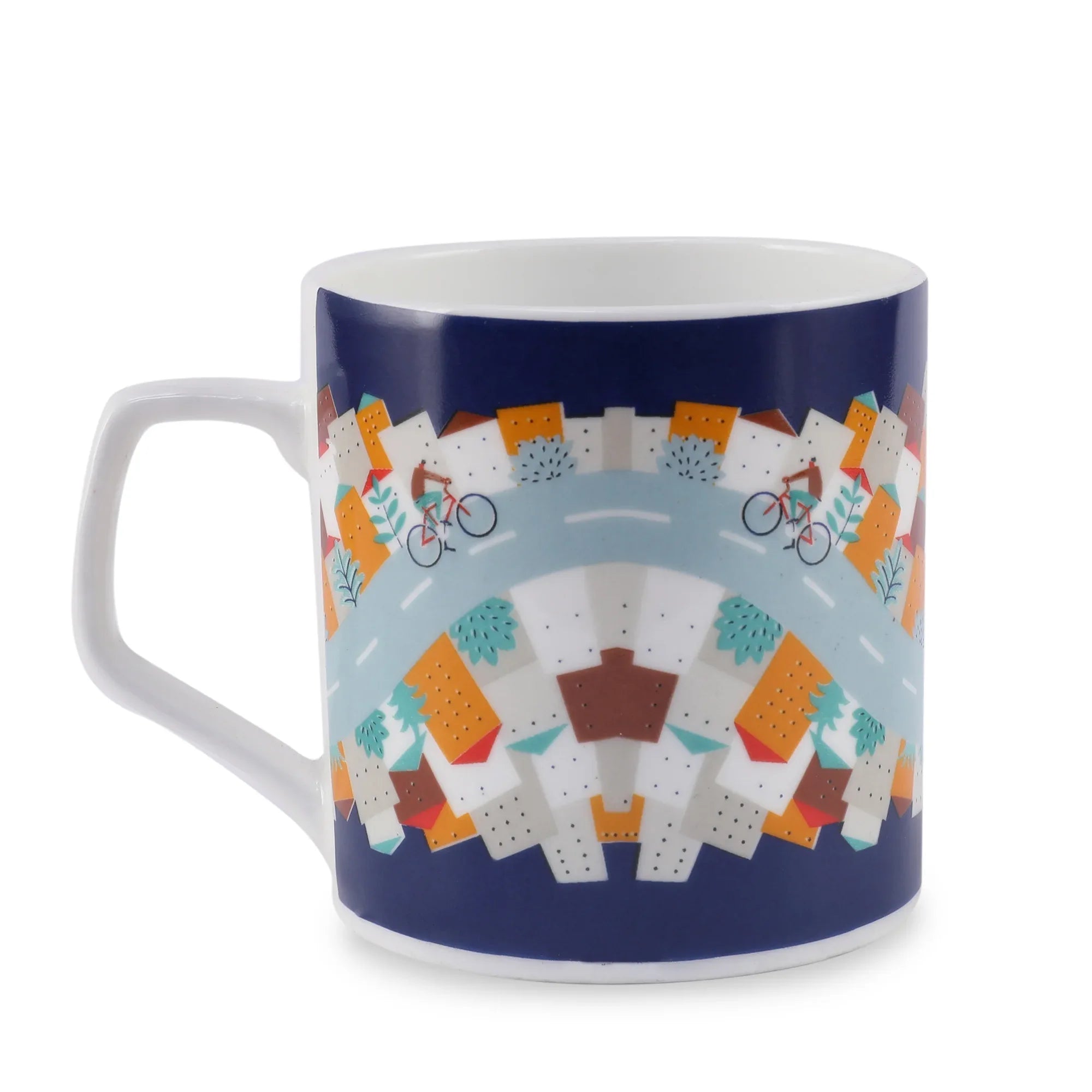 Milan Bone China House 200 ml Tea Mugs Set of 6 Pcs in Multi Colour - HomeTown