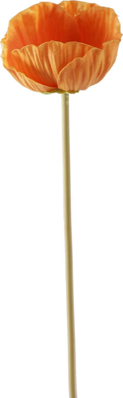 Elora Single Yellow Poppy Polyester Artificial Flower 48cm in Yellow Colour - HomeTown