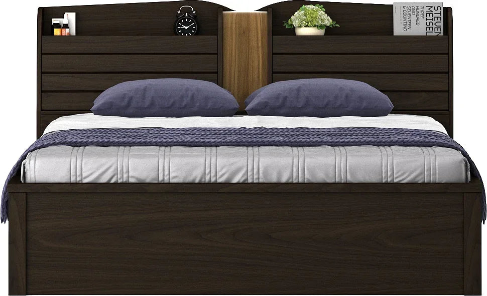 Magnum Engineered Wood Bed with Storage in Urban Walnut Colour - HomeTown