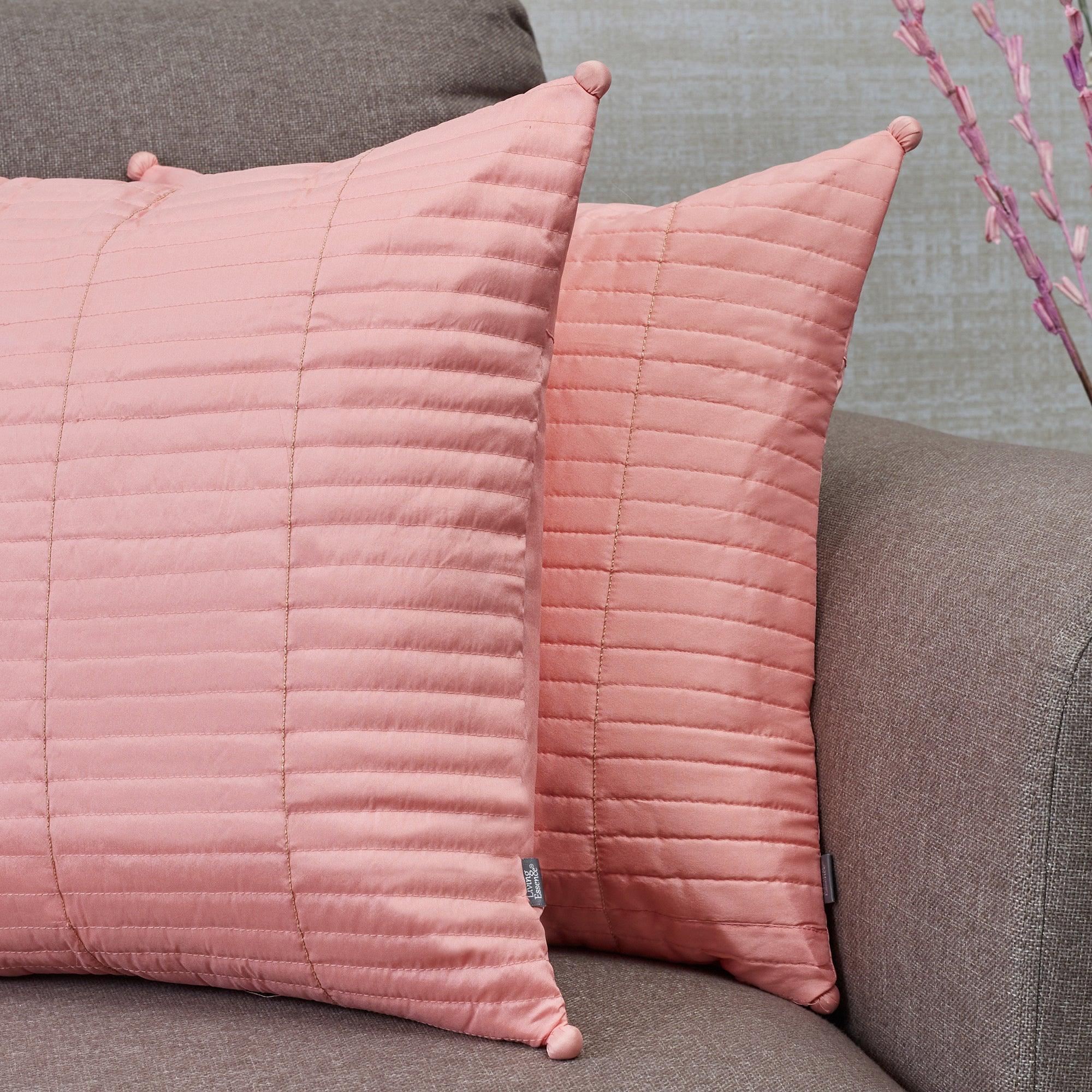 Fiesta Quilted Set of 2 Cushion Cover 40x40 Cm in Blush Colour - HomeTown