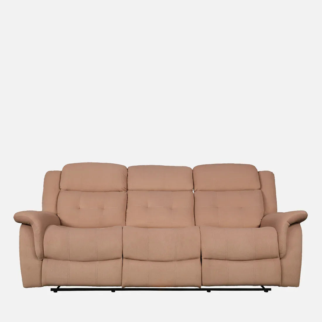 Attila Fabric Three Seater Recliner in Brown Colour - HomeTown