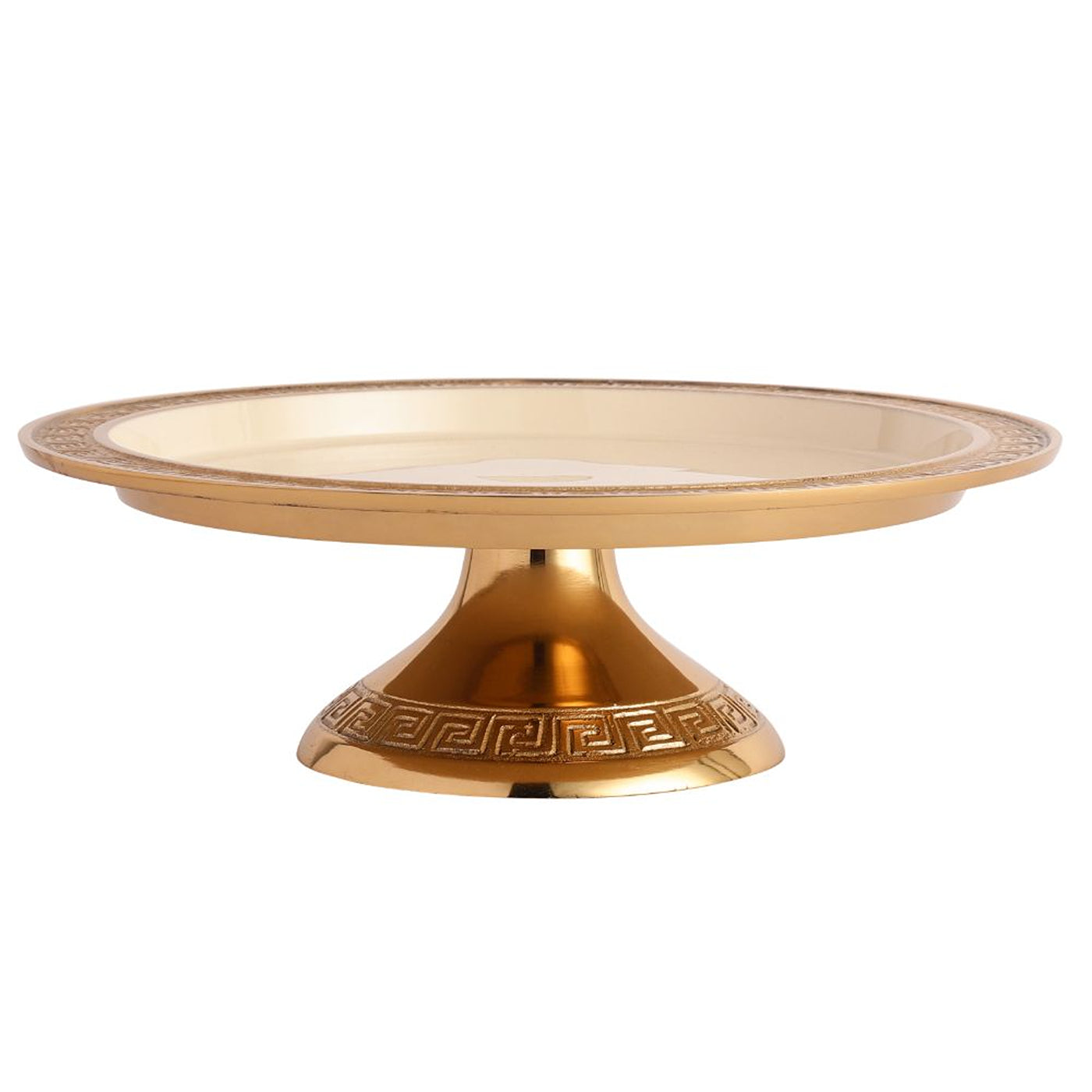 Versace Design Cake Stand in Ivory Enamle & Silver Finish