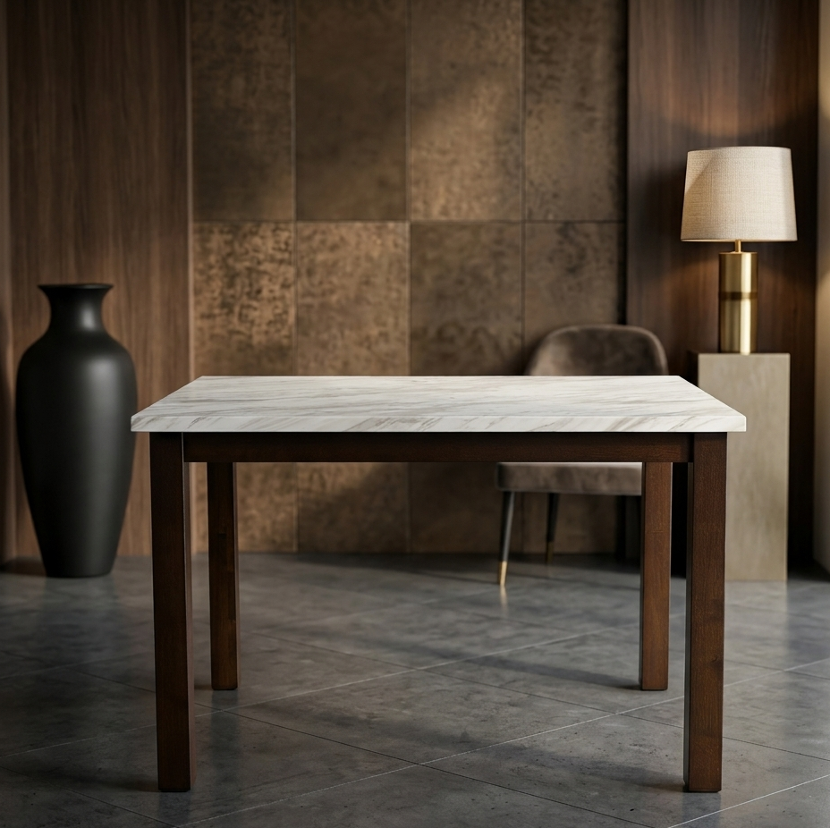 GLACIA 4 STR MARBLE FINISH DINNING TABLE