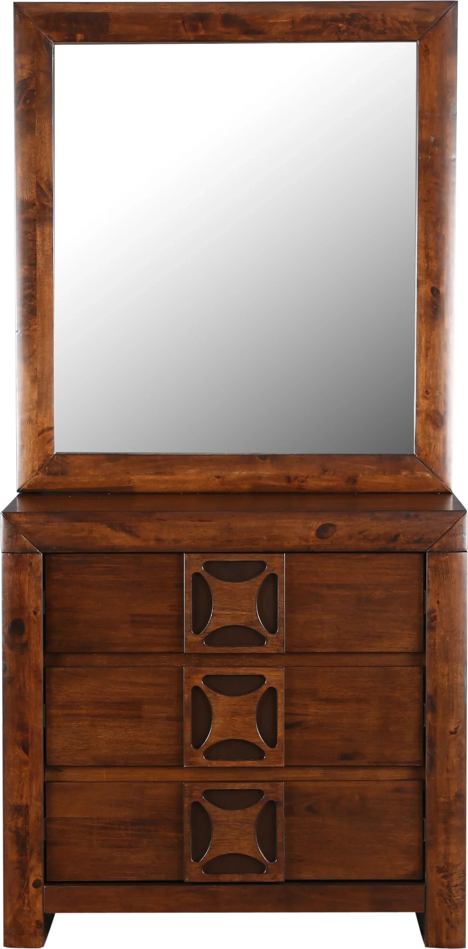 Casablanca Solidwood Dresser with mirror in Walnut Colour - HomeTown