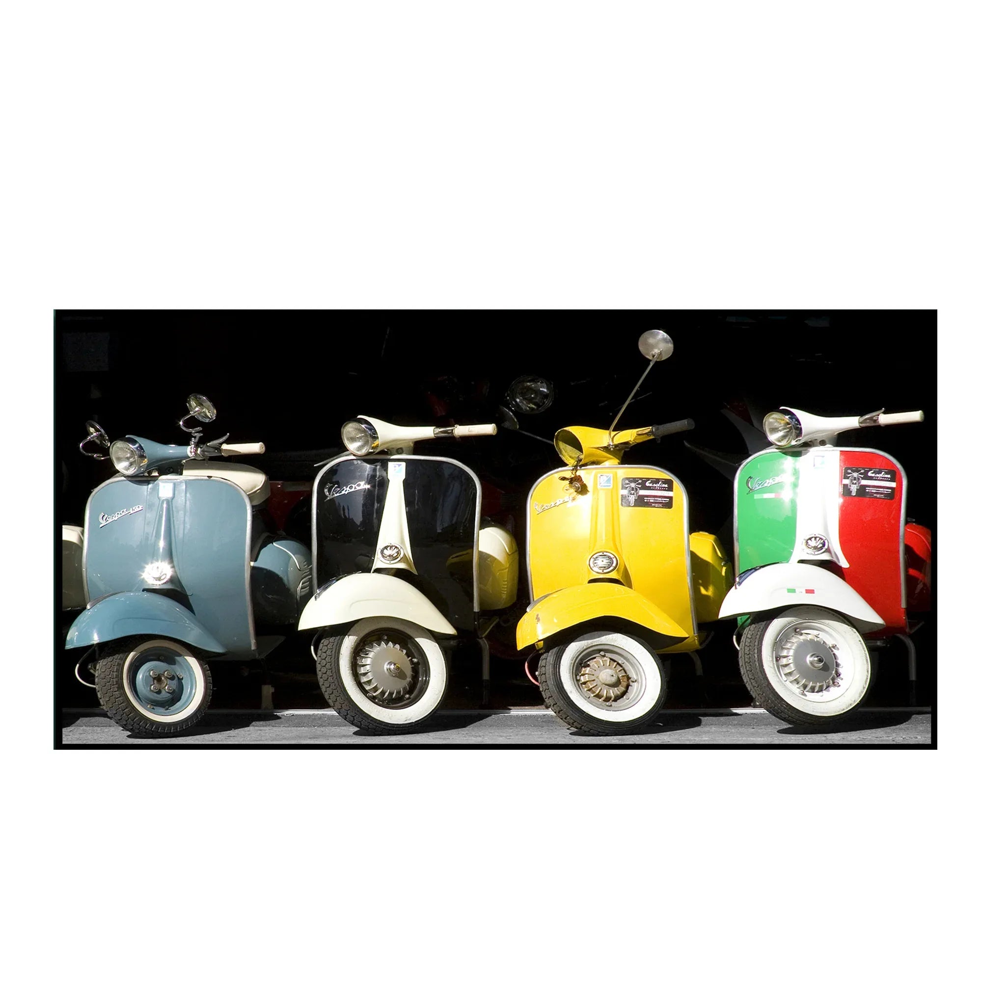 Simon Scooter Glossy Mdf Print Painting 100x50 Cm in Black And Multi Colour - HomeTown