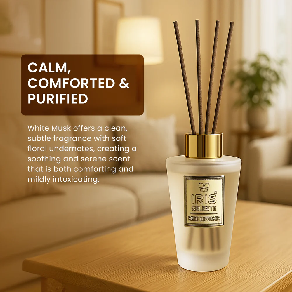 Iris Celeste Reed Diffuser Set Warm Musk - Premium Essential Oil Diffuser
