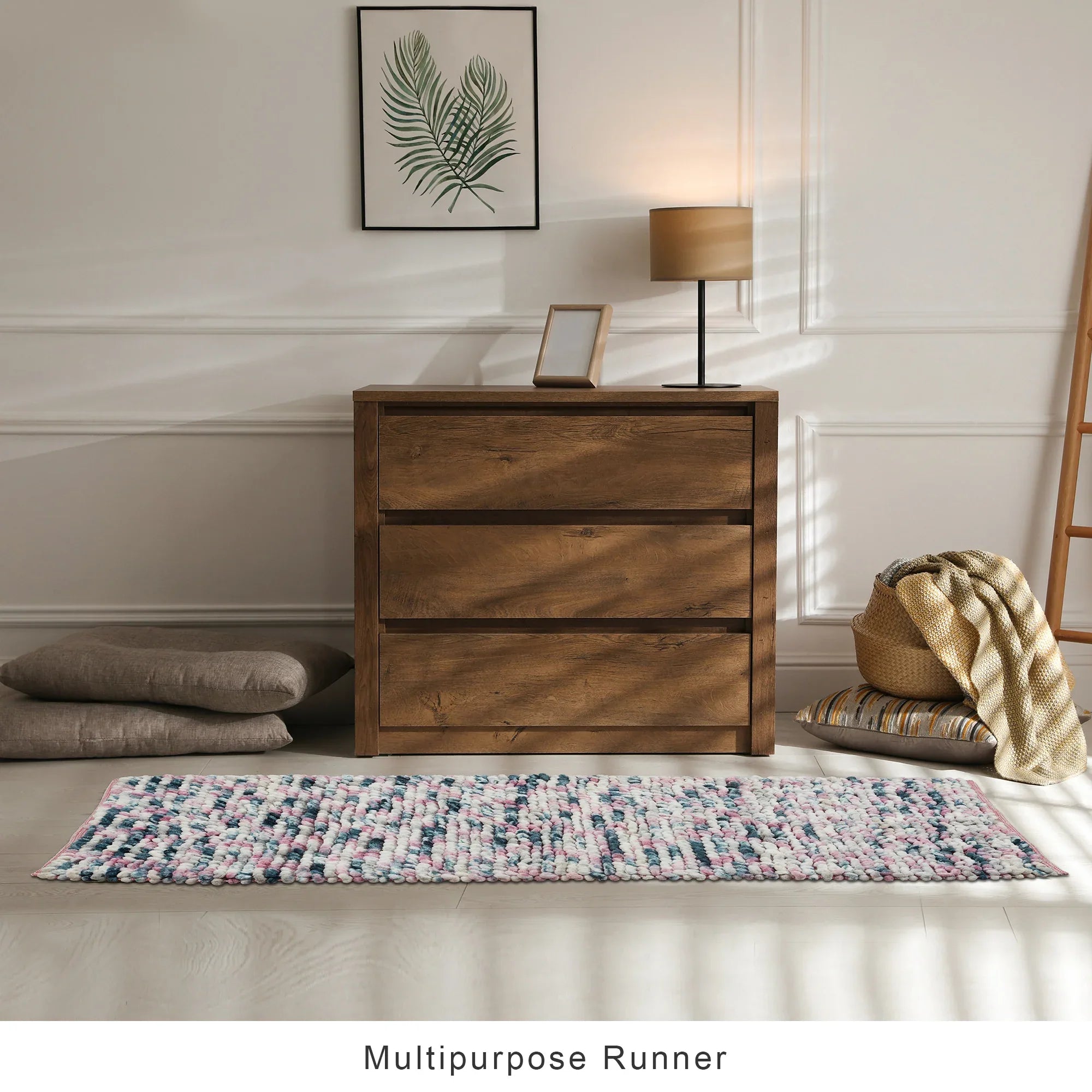 Emilia Micro Chenille Multipurpose Loop Runner 60x152 Cm in Blush Blue Colour - HomeTown