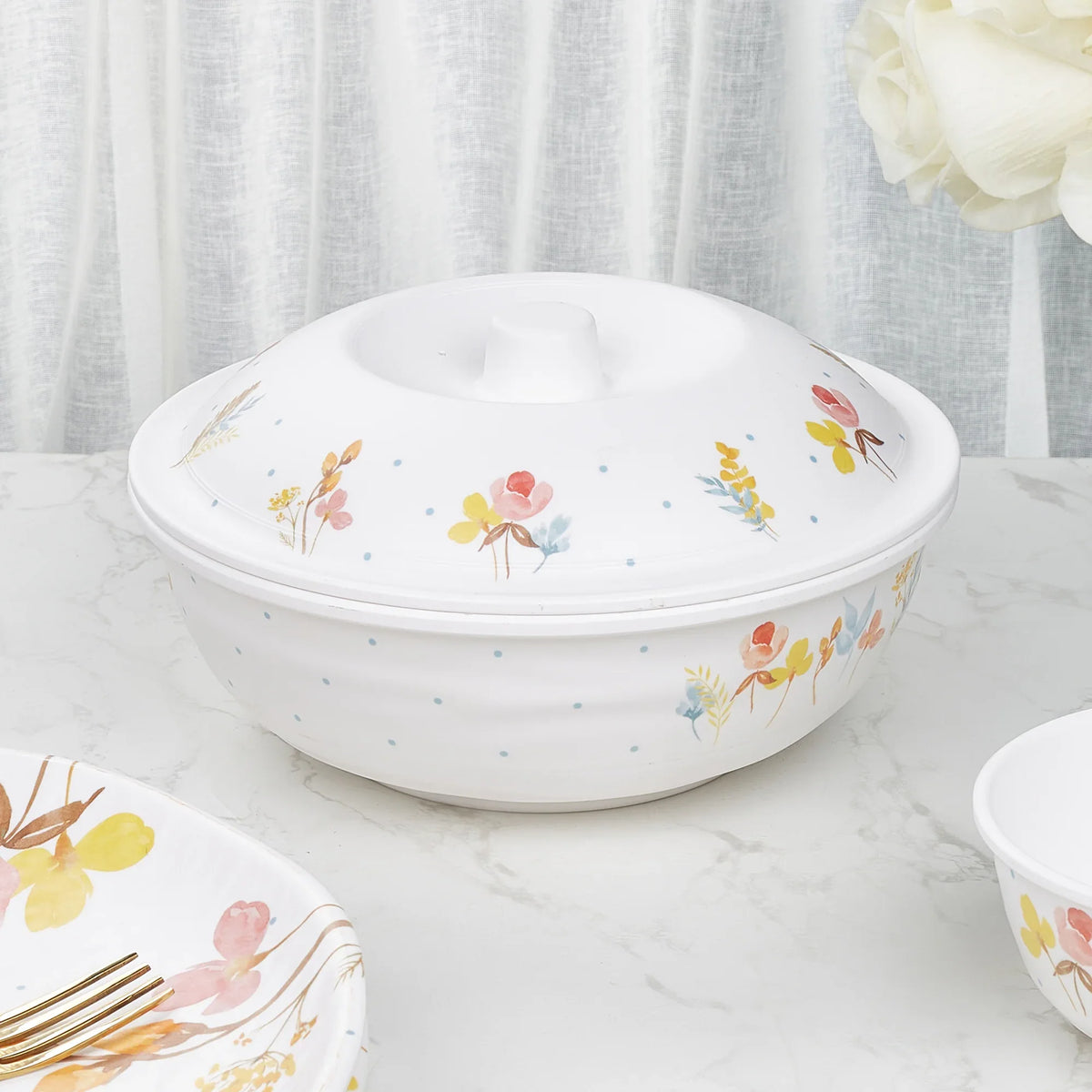 Gypsy Melamine Serving Bowl with Lid in Multi Colour - HomeTown