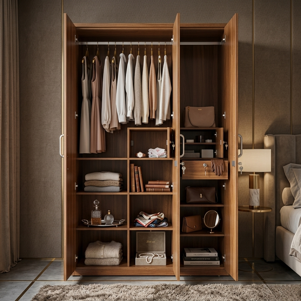 PEARL 3 DOOR WARDROBE CERAMIC HIGH GLOSS