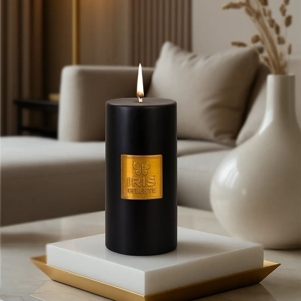 IRIS CELESTE  PILLAR CANDLE  ICAC09013BO