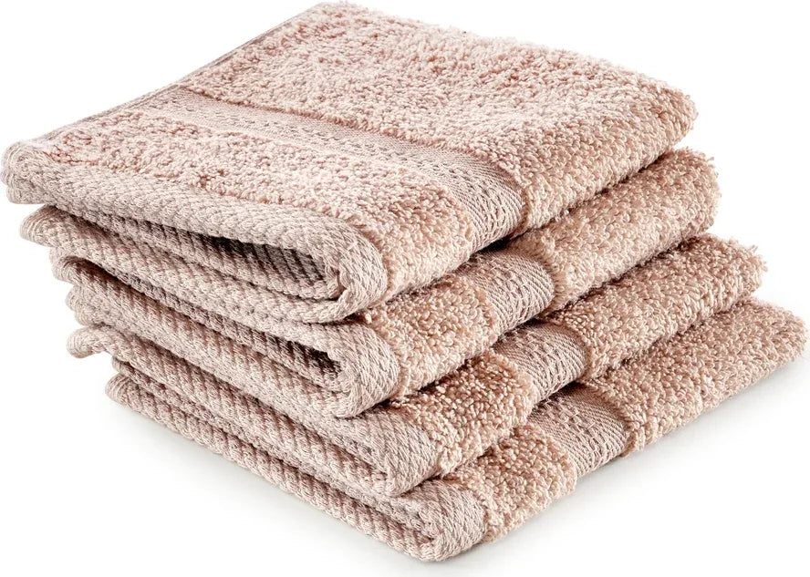Paradiso Cotton Set Of 4 Face Towel 30X30 Cm 500 Gsm in Wheat Colour - HomeTown