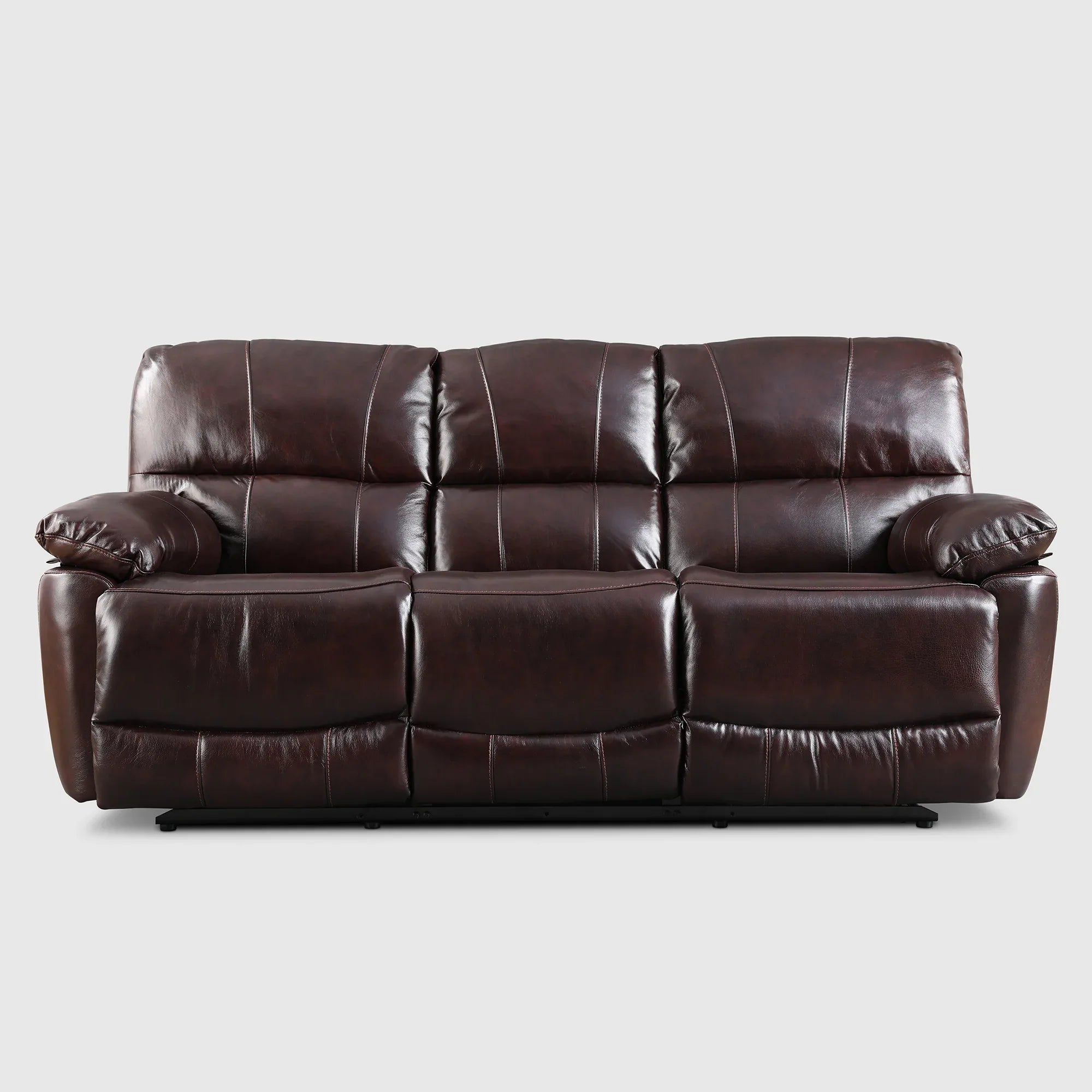 Charles Half Leather Three Seater Recliner - HomeTown